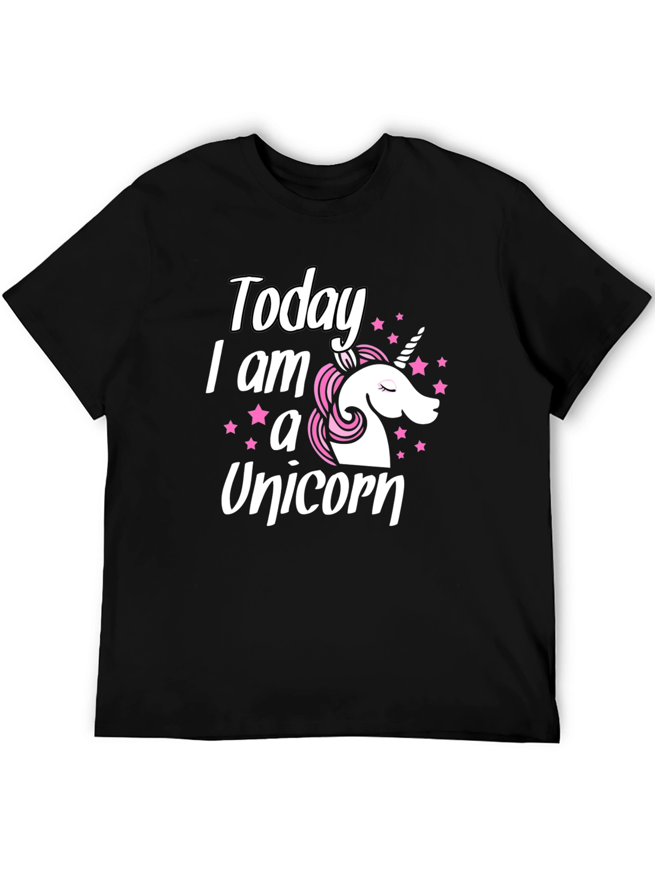 Black Today I am a Unicorn - Black Graphic Tee view 5