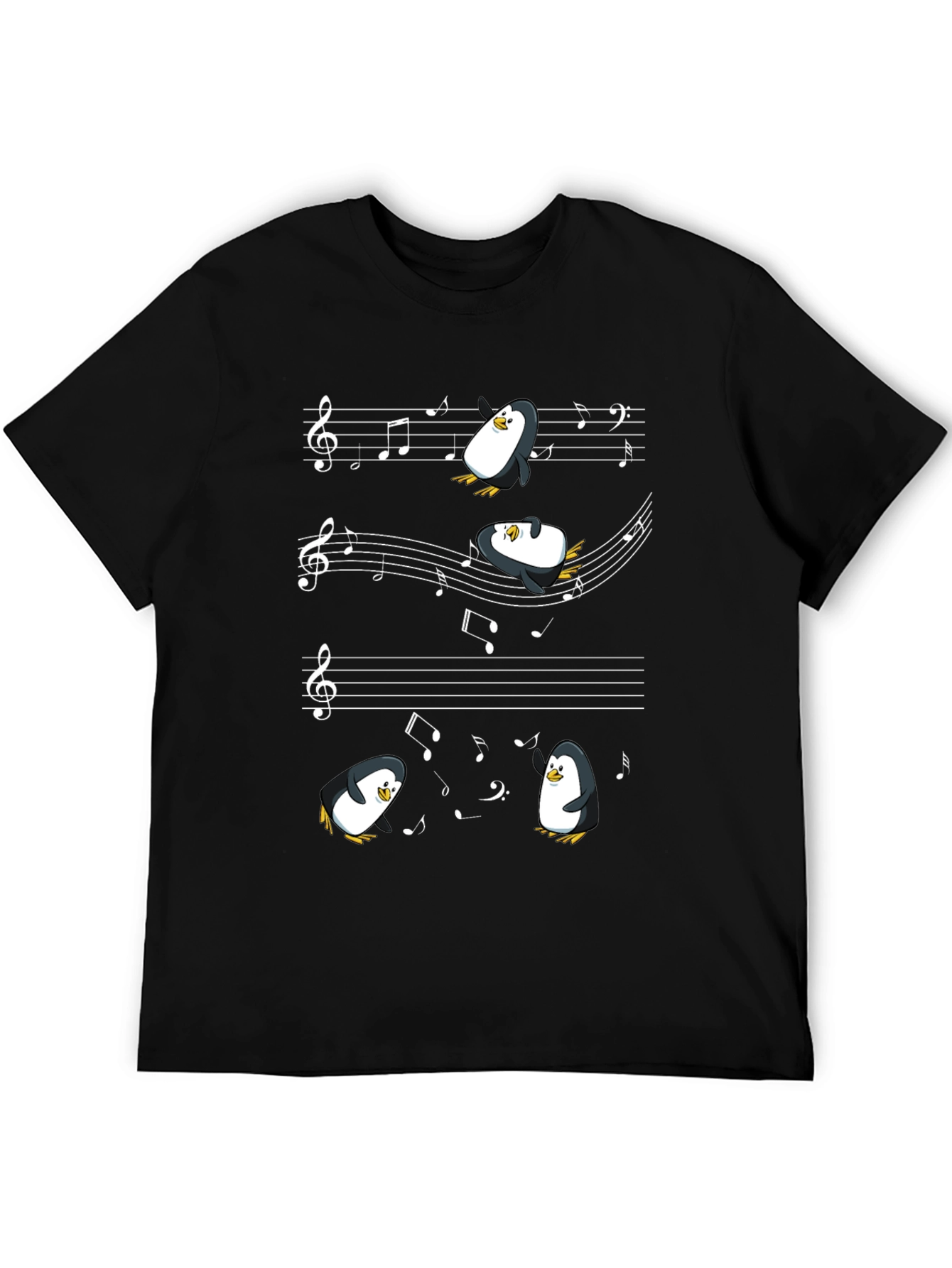 Black Musical Penguins T-Shirt view 5