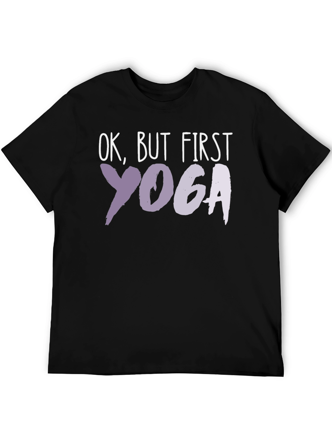 Black Ok, But First Yoga Black T-Shirt view 5