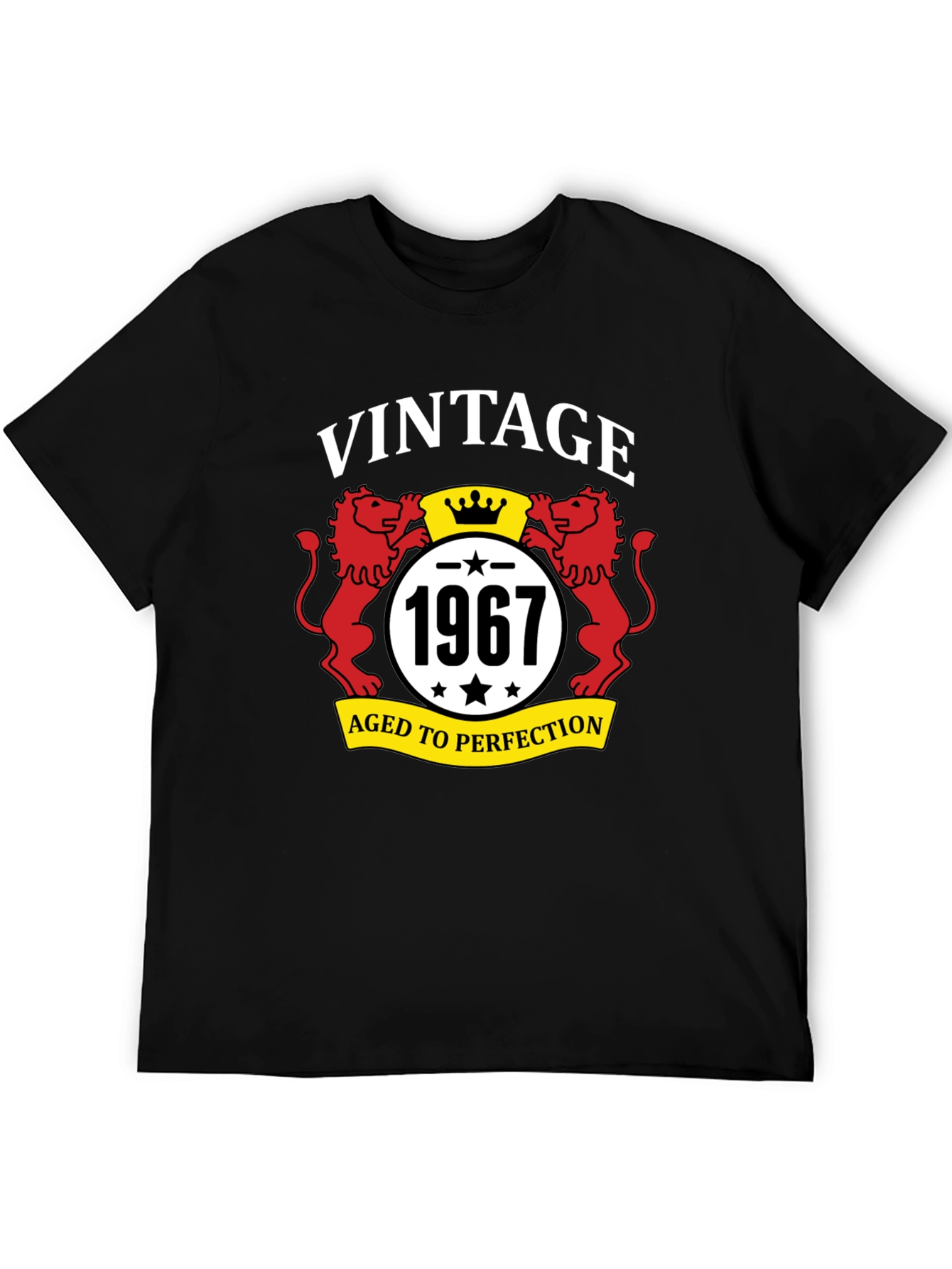 Black Vintage 1967 Aged to Perfection Black T-Shirt view 5