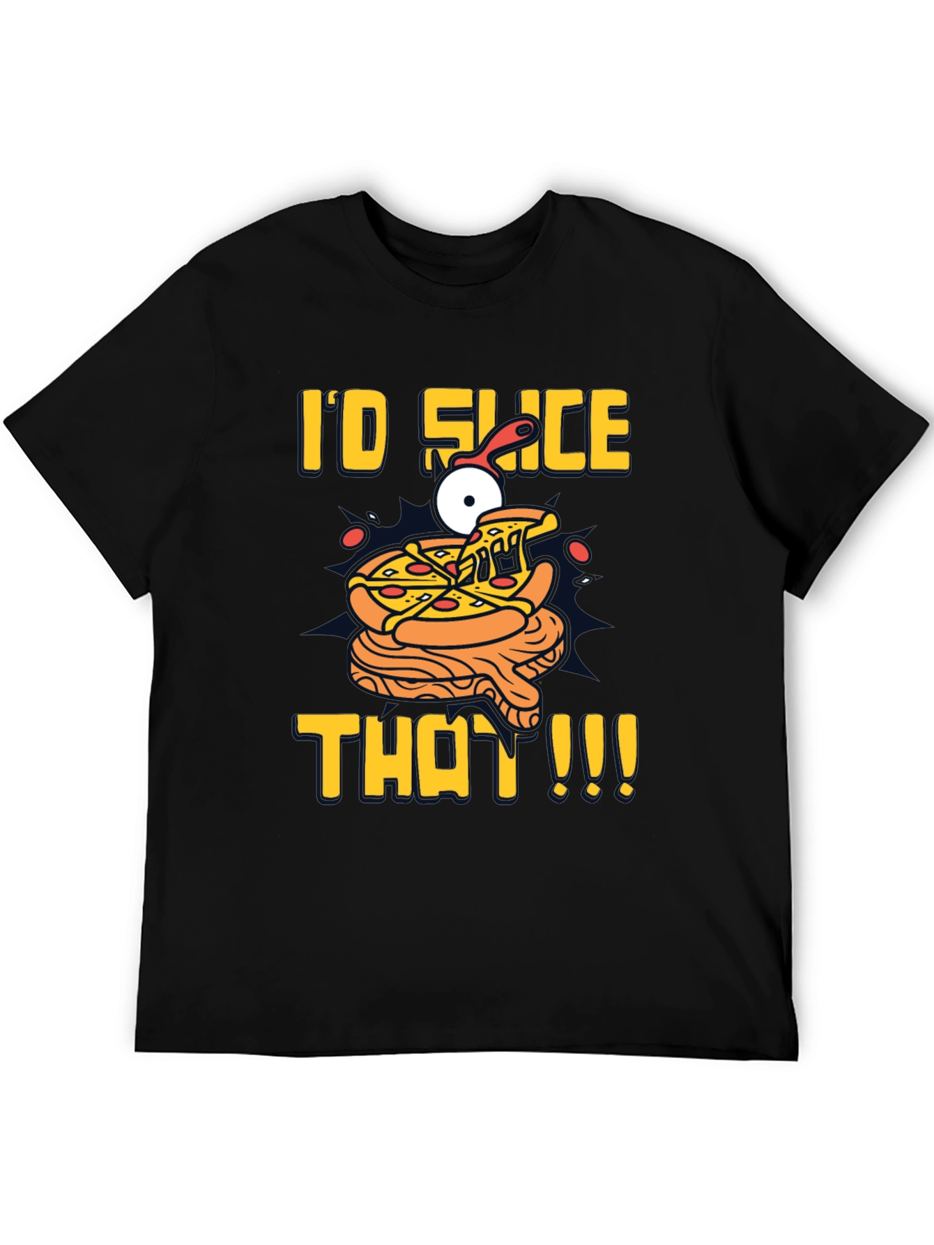 Black I'd Slice That Pizza T-Shirt | Fun Graphic Tee view 5