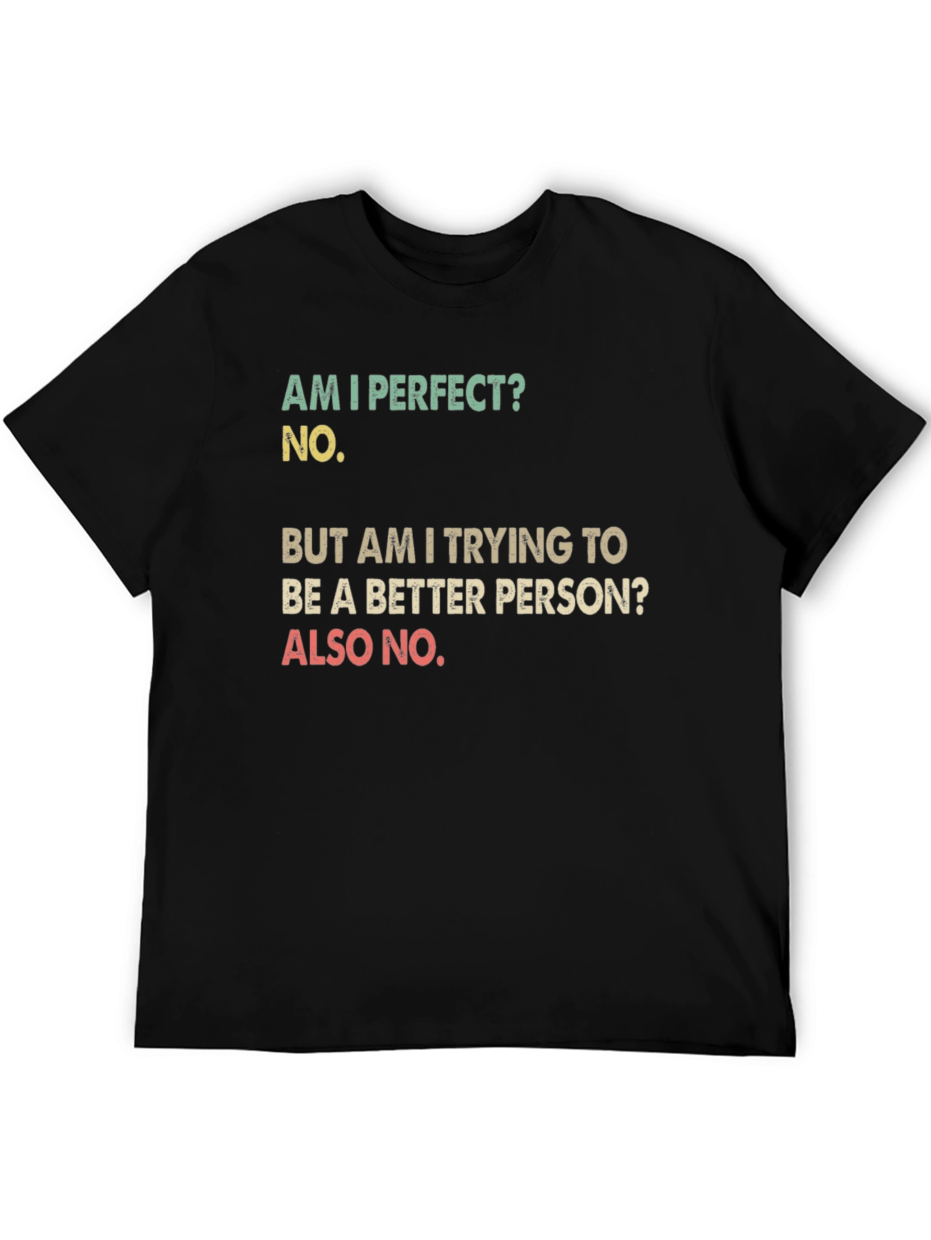 Black Funny T-Shirt: Am I Perfect? No. Sarcastic Tee view 5