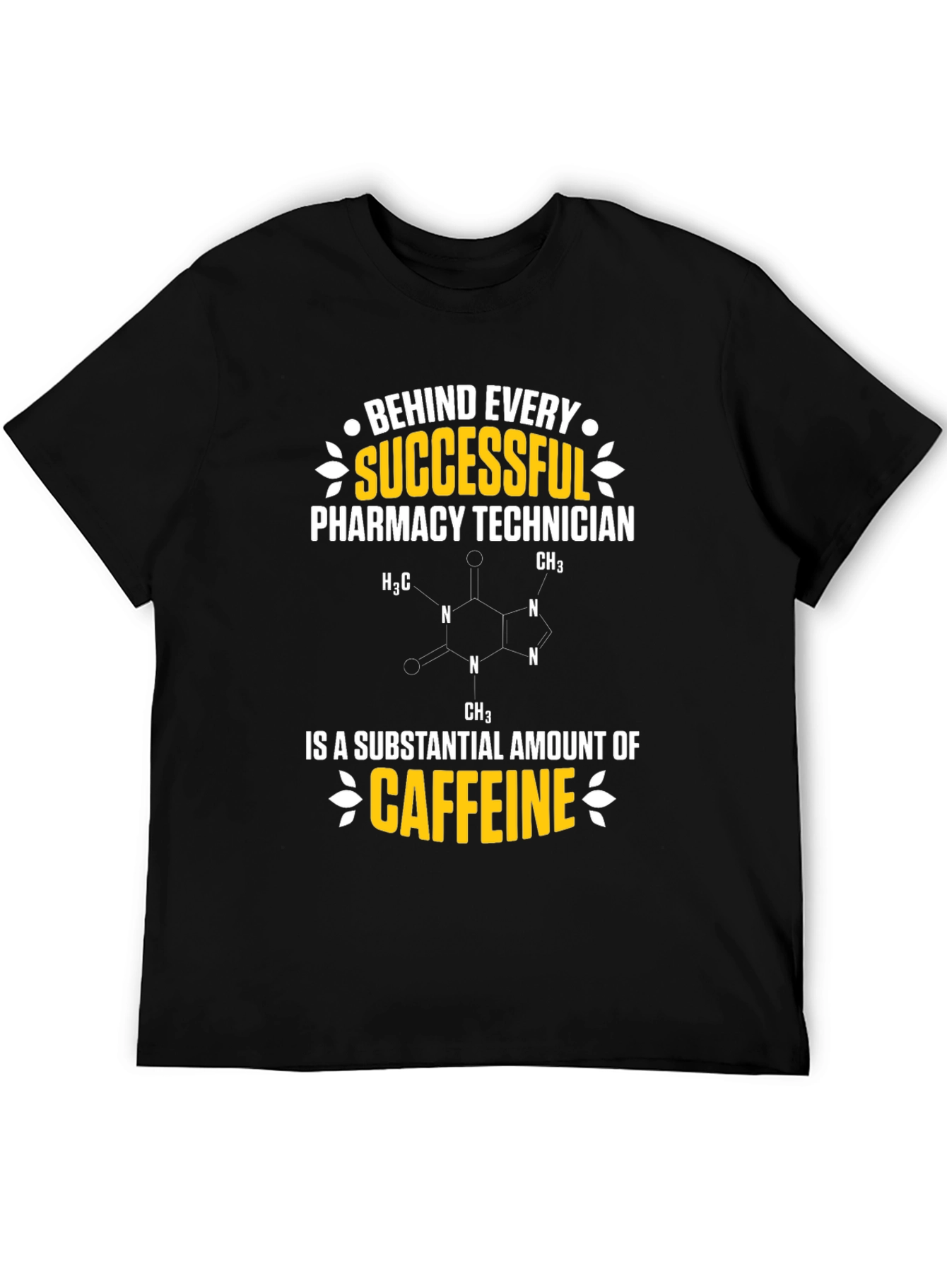 Black Pharmacy Technician Caffeine T-Shirt view 5