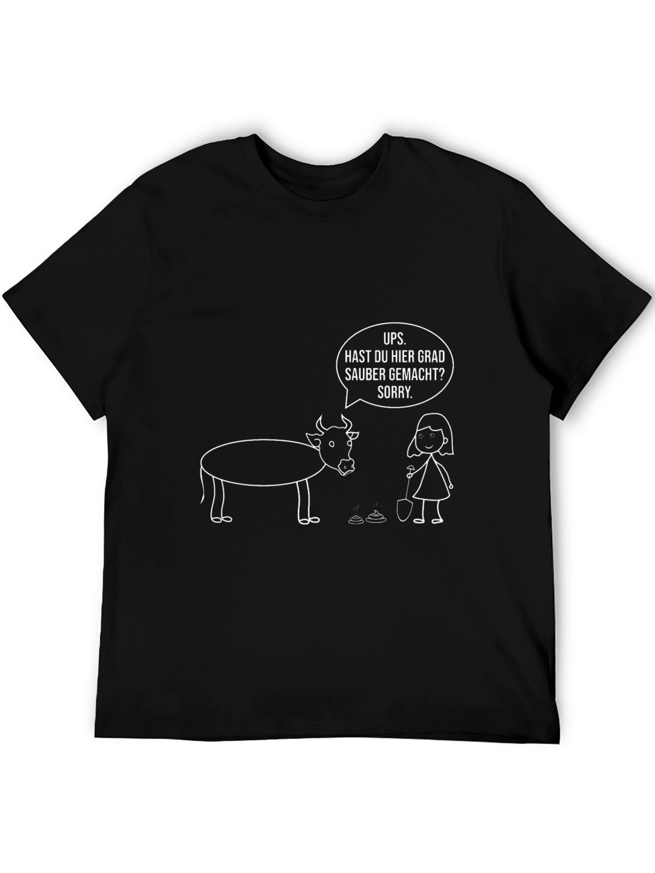 Black Funny Cow Oops Clean-Up Graphic Tee view 5
