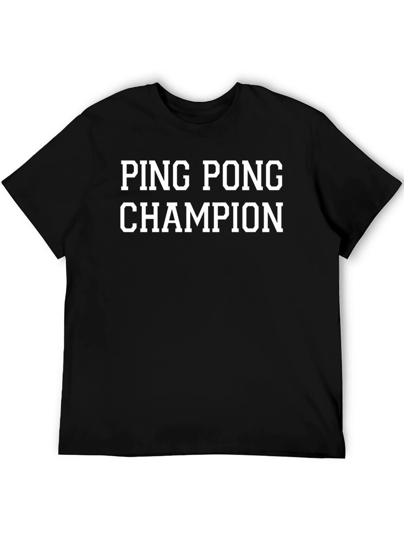 Black Ping Pong Champion Graphic Tee - Black Cotton T-Shirt view 5