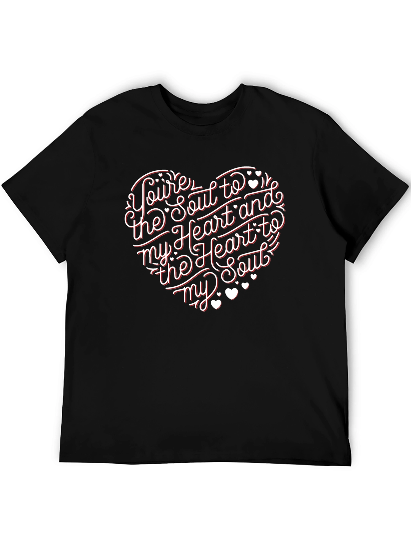 Black Soul to Heart T-Shirt - Romantic Graphic Tee view 5