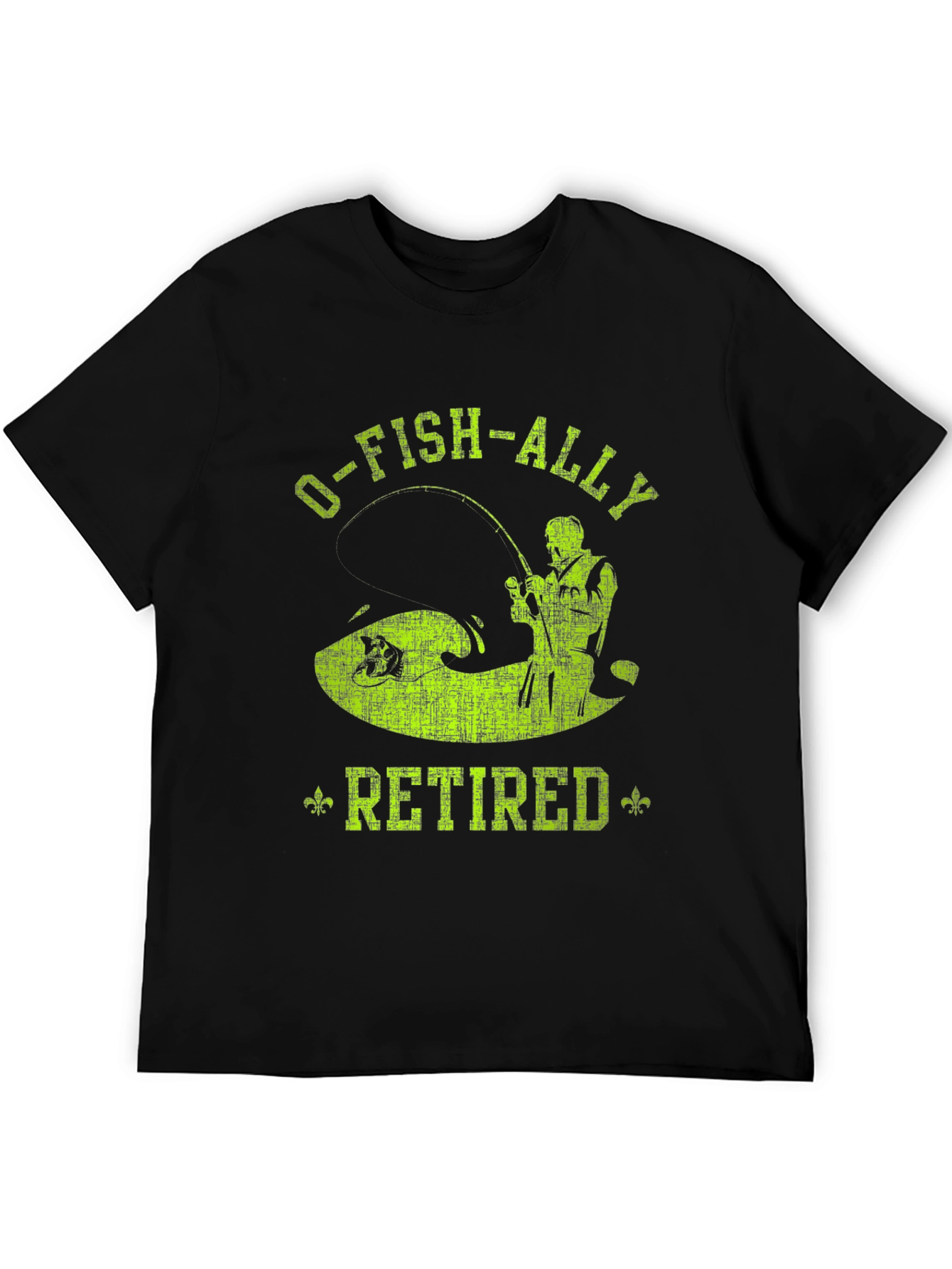 Black O-FISH-ALLY Retired Fishing T-Shirt view 5