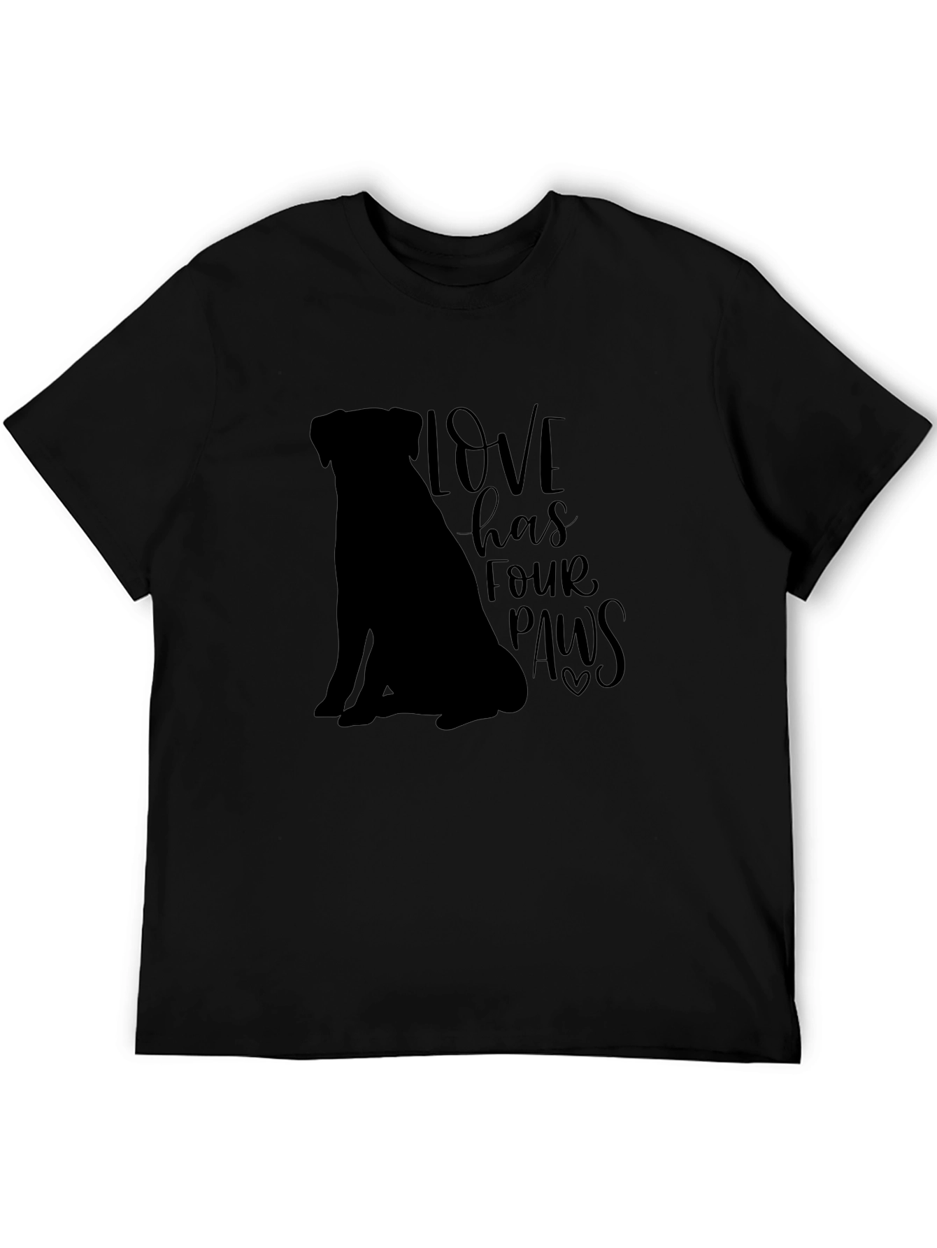 Black Love Has Four Paws Black T-Shirt view 5