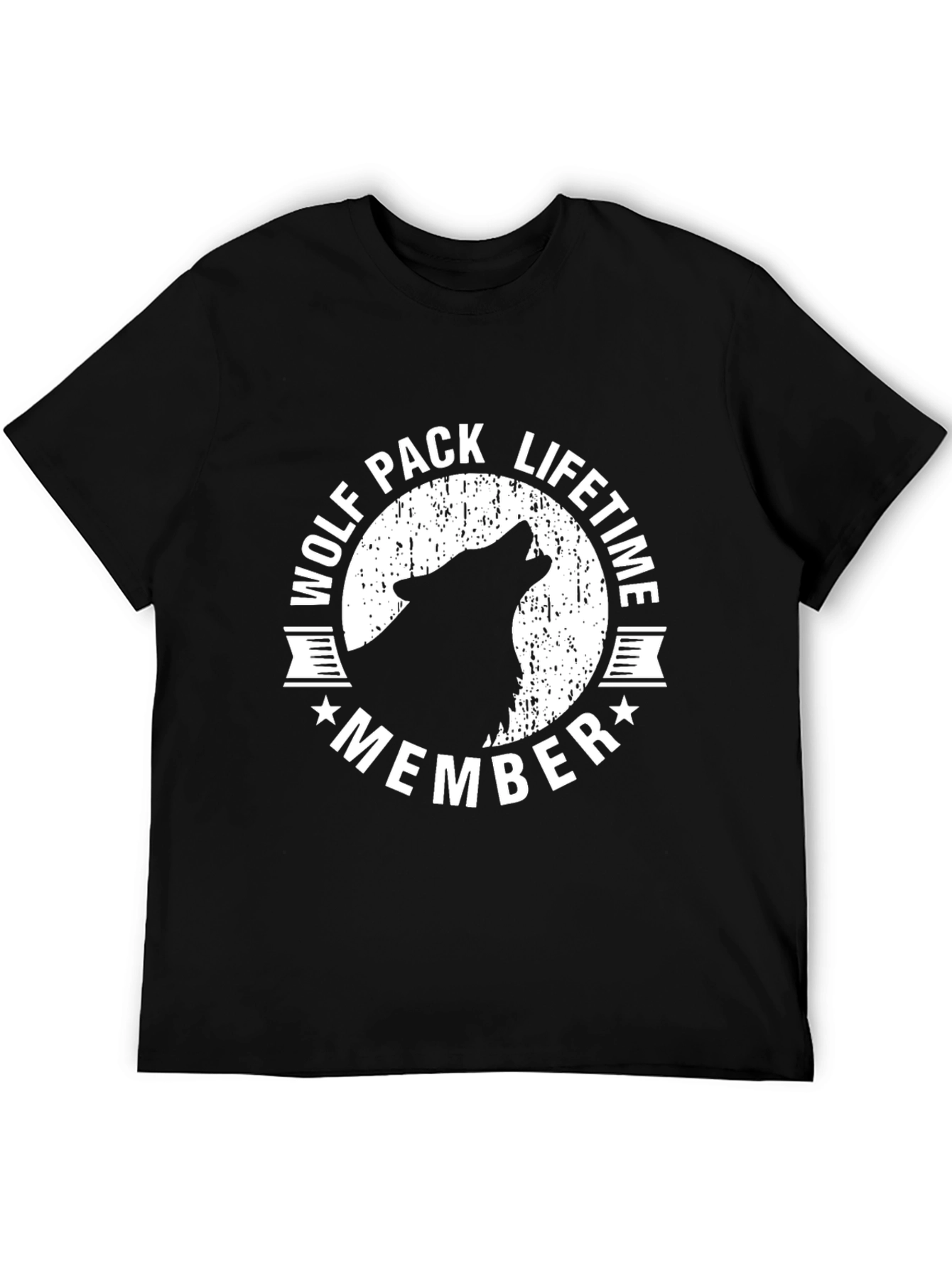 Black Wolf Pack Lifetime Member T-Shirt - Black view 5