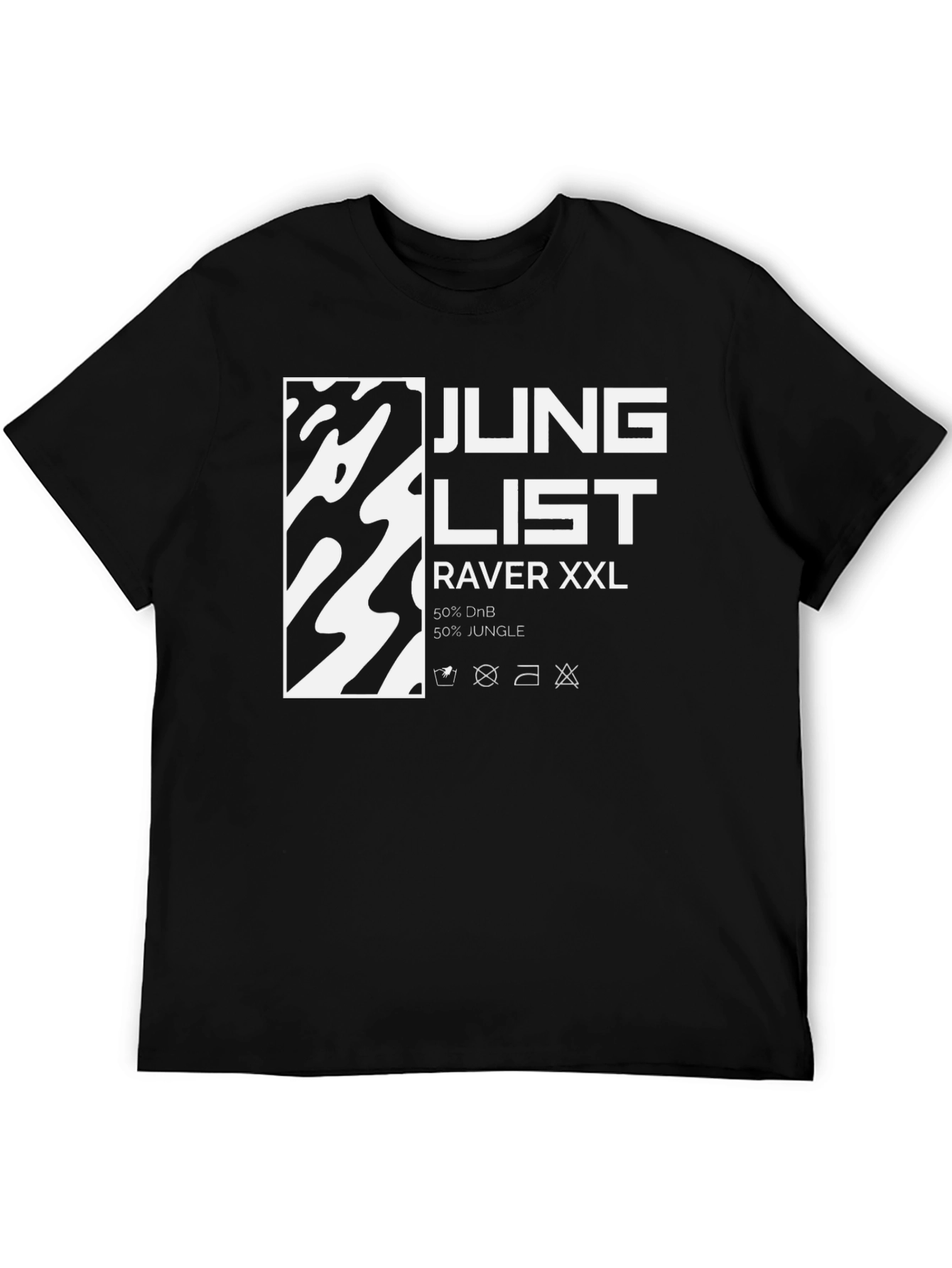 Black Junglist Raver XXL Black Graphic T-Shirt view 5