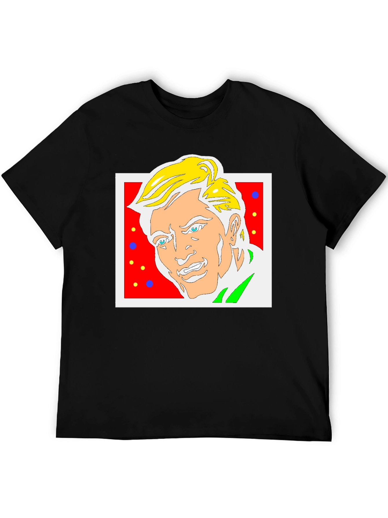 Black Funky Cartoon Portrait Graphic Tee view 5