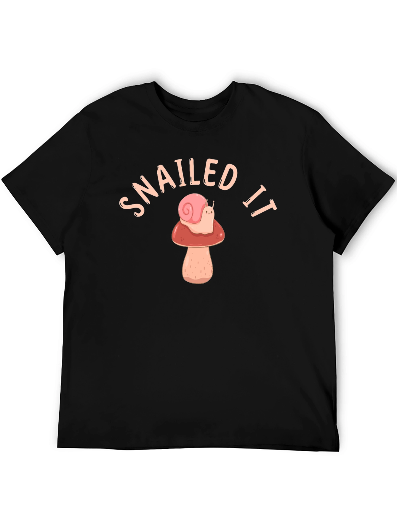 Black Snailed It T-Shirt - Snail Mushroom Graphic Tee view 5