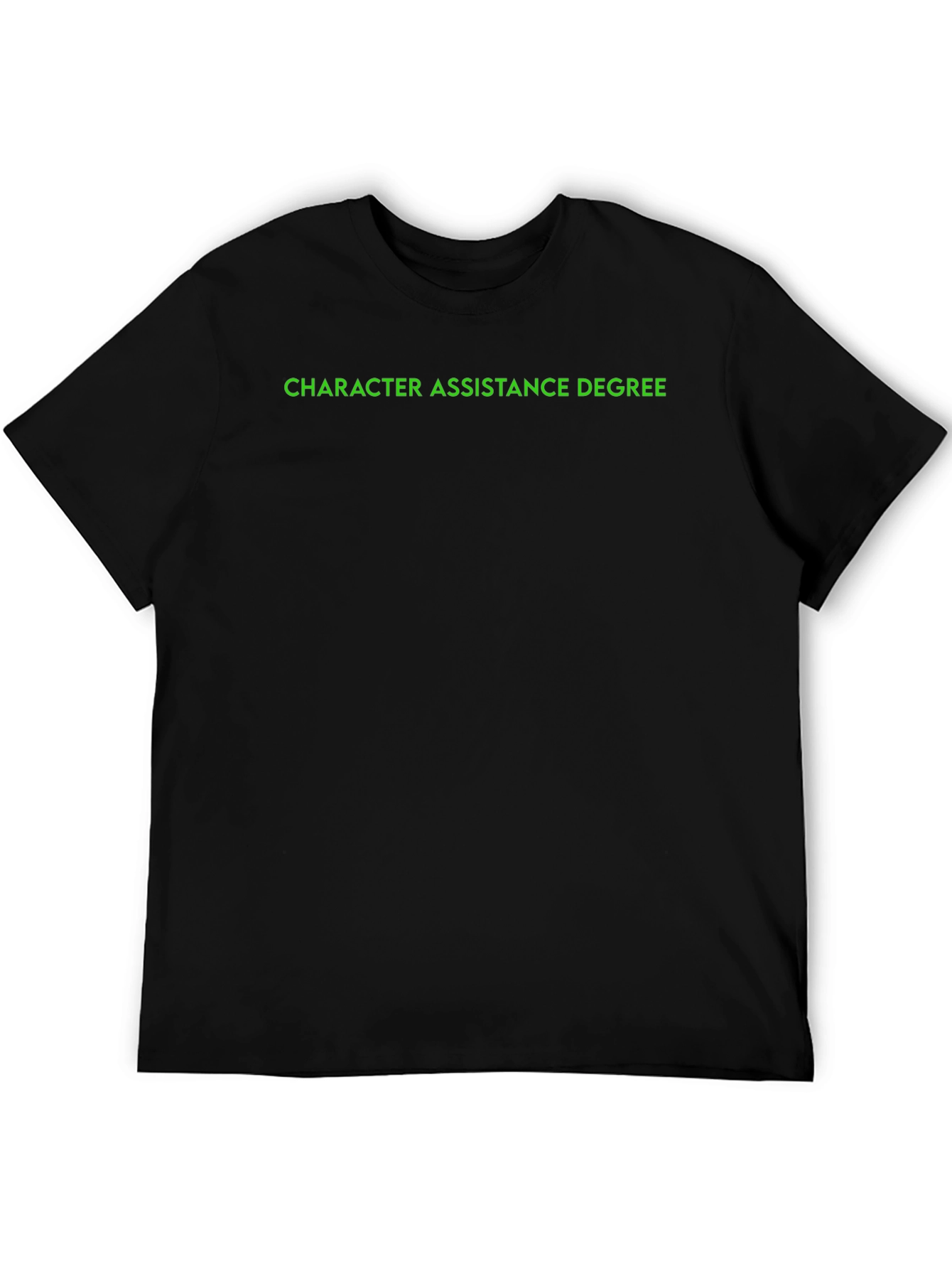 Black Character Assistance Degree Black T-Shirt view 5