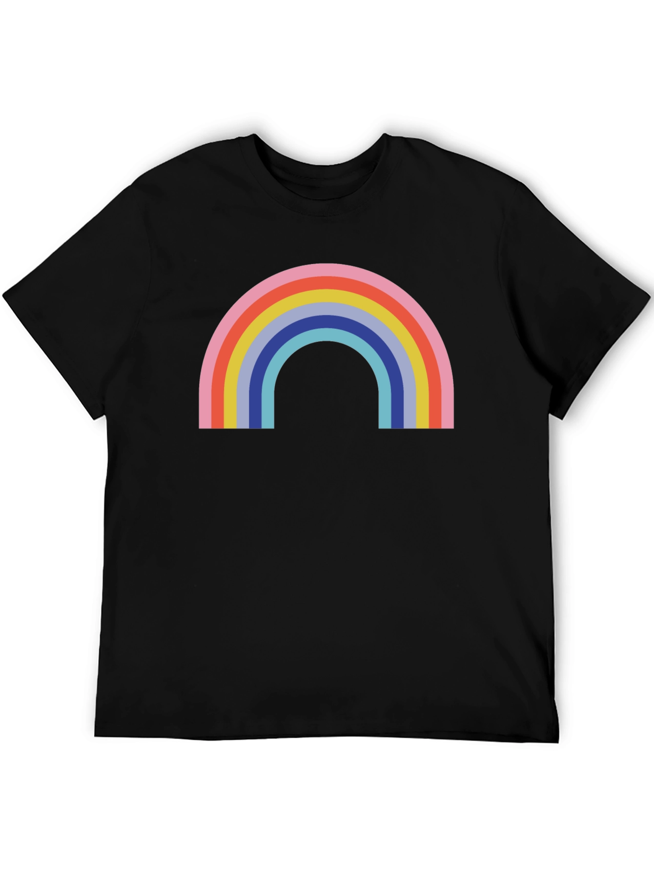 Black Retro Rainbow Graphic Tee - Classic Comfort view 5