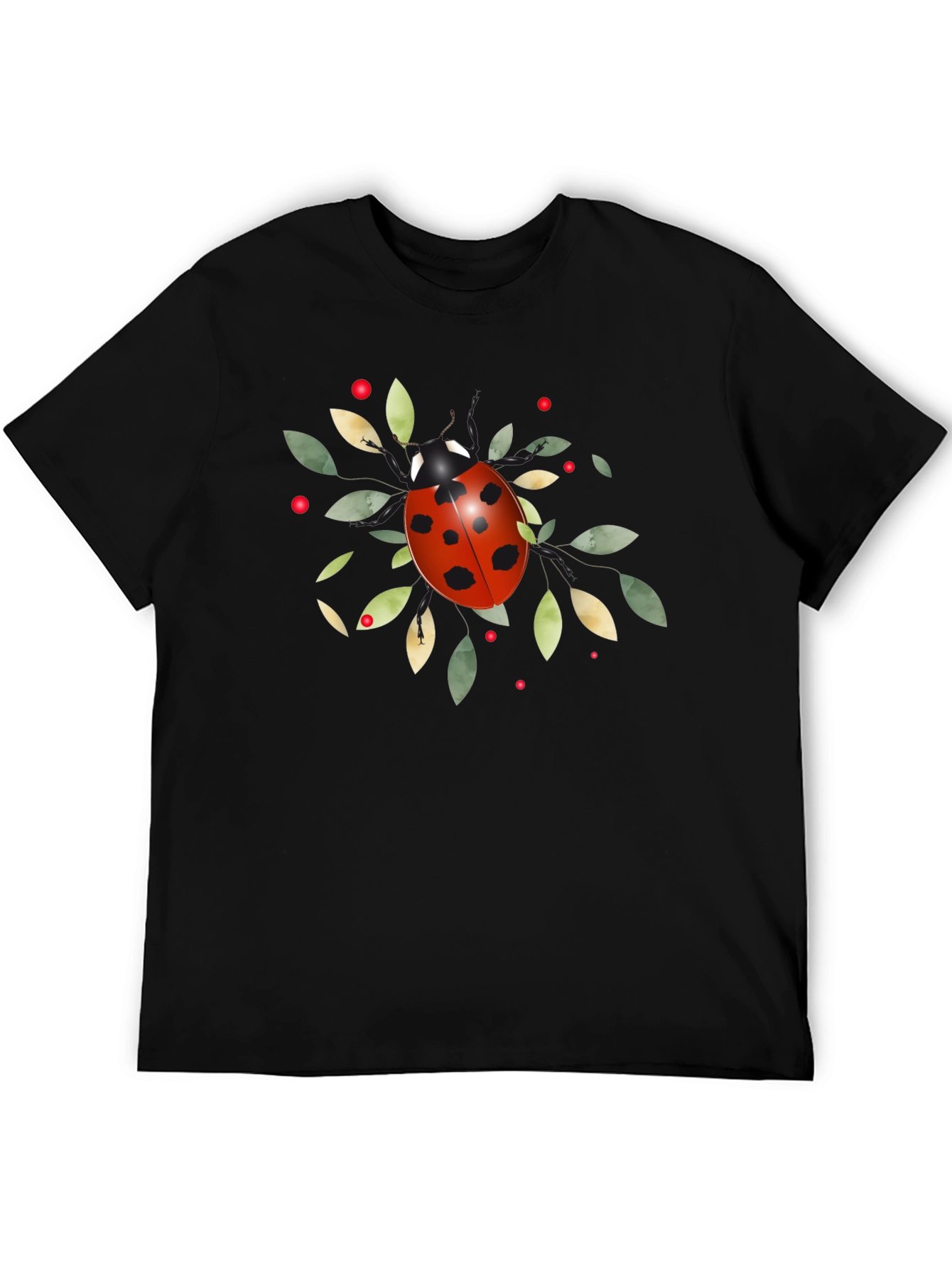 Black Ladybug Graphic Tee - Nature Inspired Casual Wear view 5