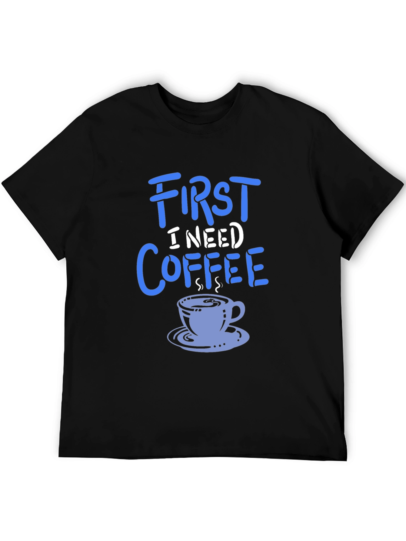 Black First I Need Coffee Graphic Tee - Soft Cotton Blend view 5