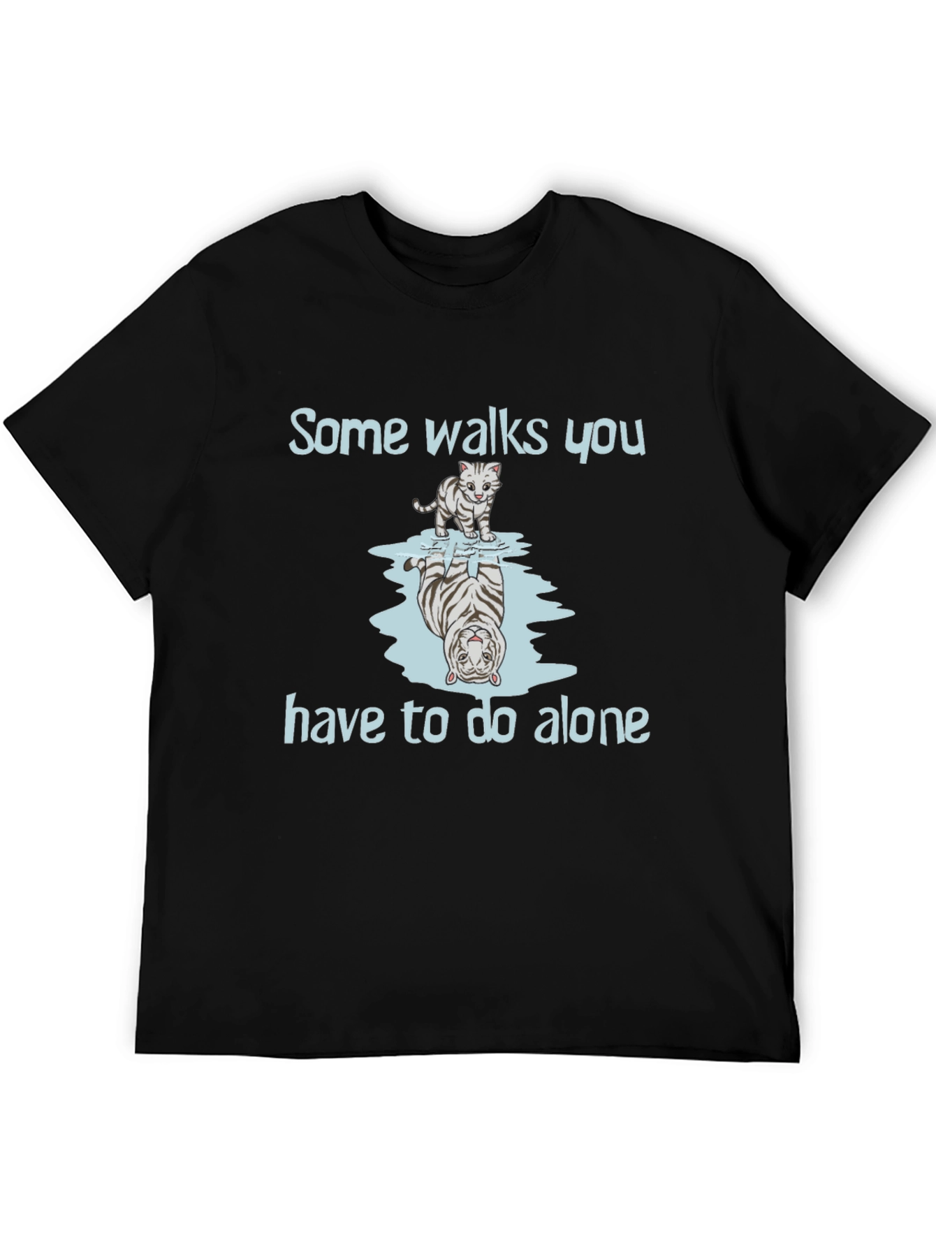 Black Tiger Reflection Graphic Tee - Some Walks You Have to Do Alone view 5