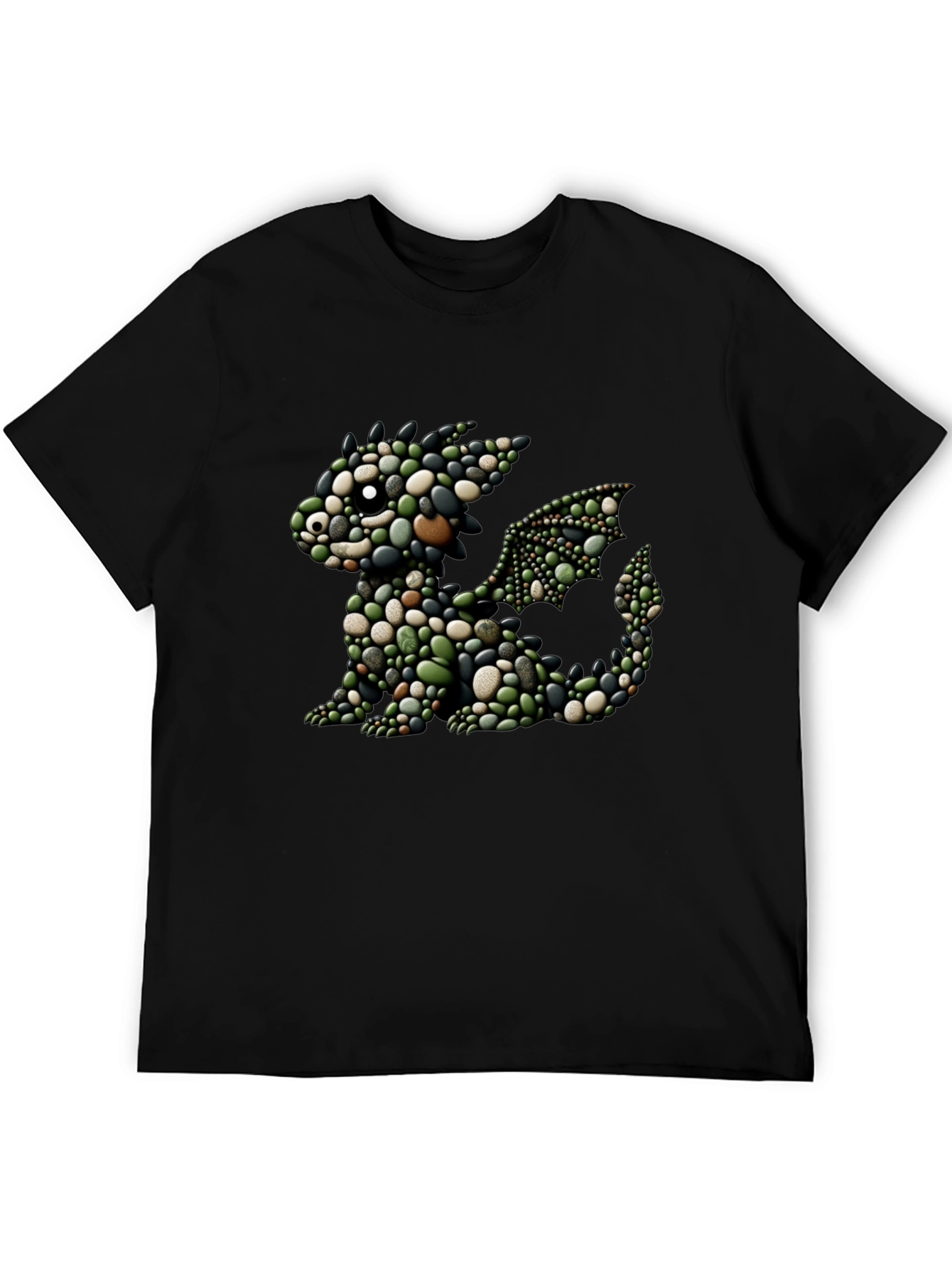 Black Pebble Dragon Tee - Unique Graphic Print view 5