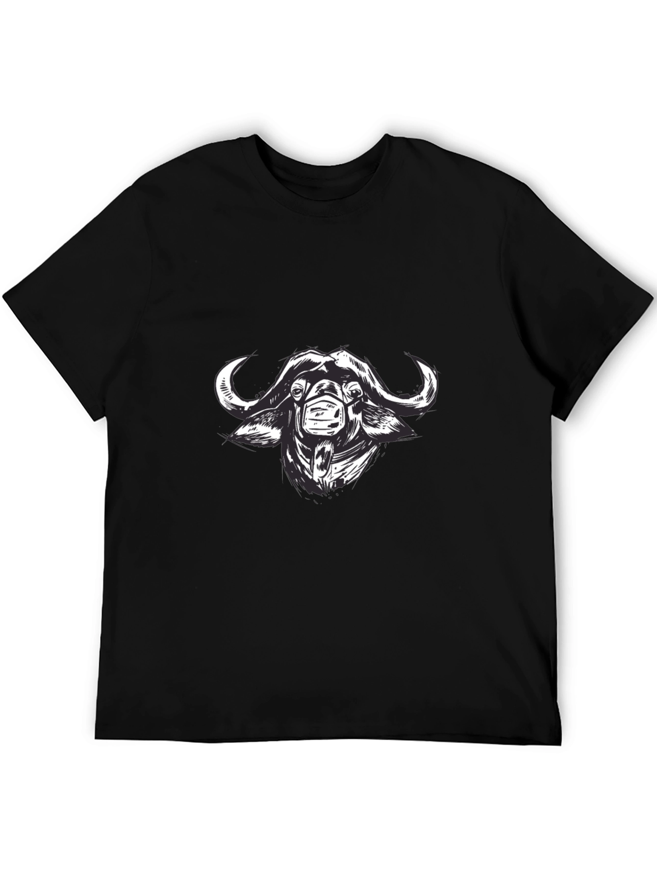 Black Buffalo with Mask Graphic Tee - Black view 5
