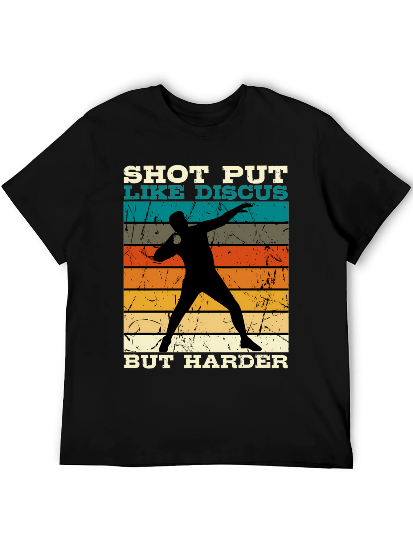 Black Shot Put Like Discus Black Graphic Tee view 5