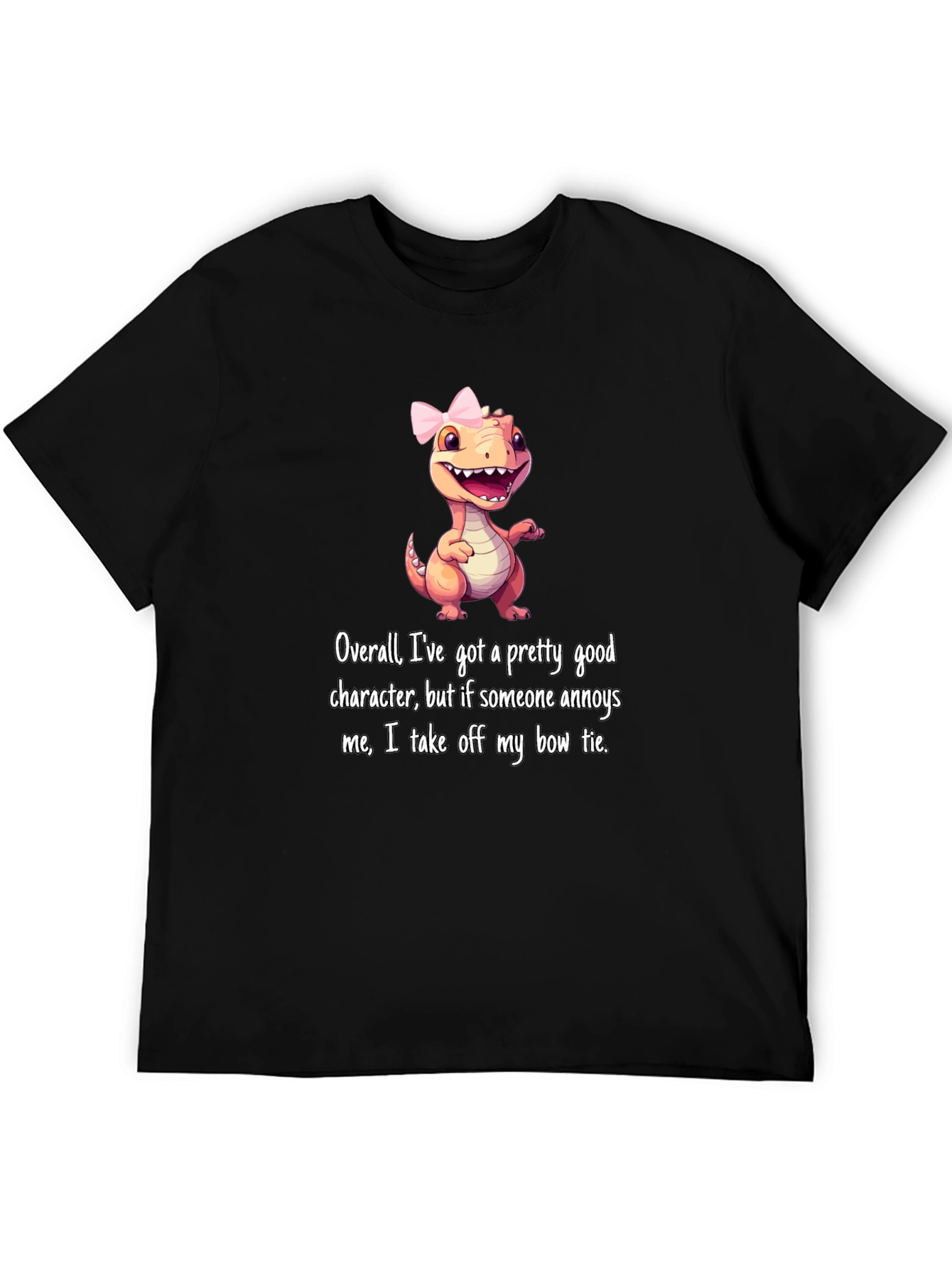 Black Dino Bow Tie T-Shirt: Good Character, But... view 5