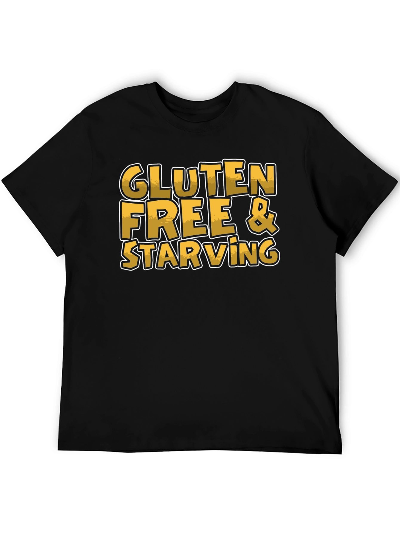 Black Gluten Free & Starving Graphic T-Shirt view 5
