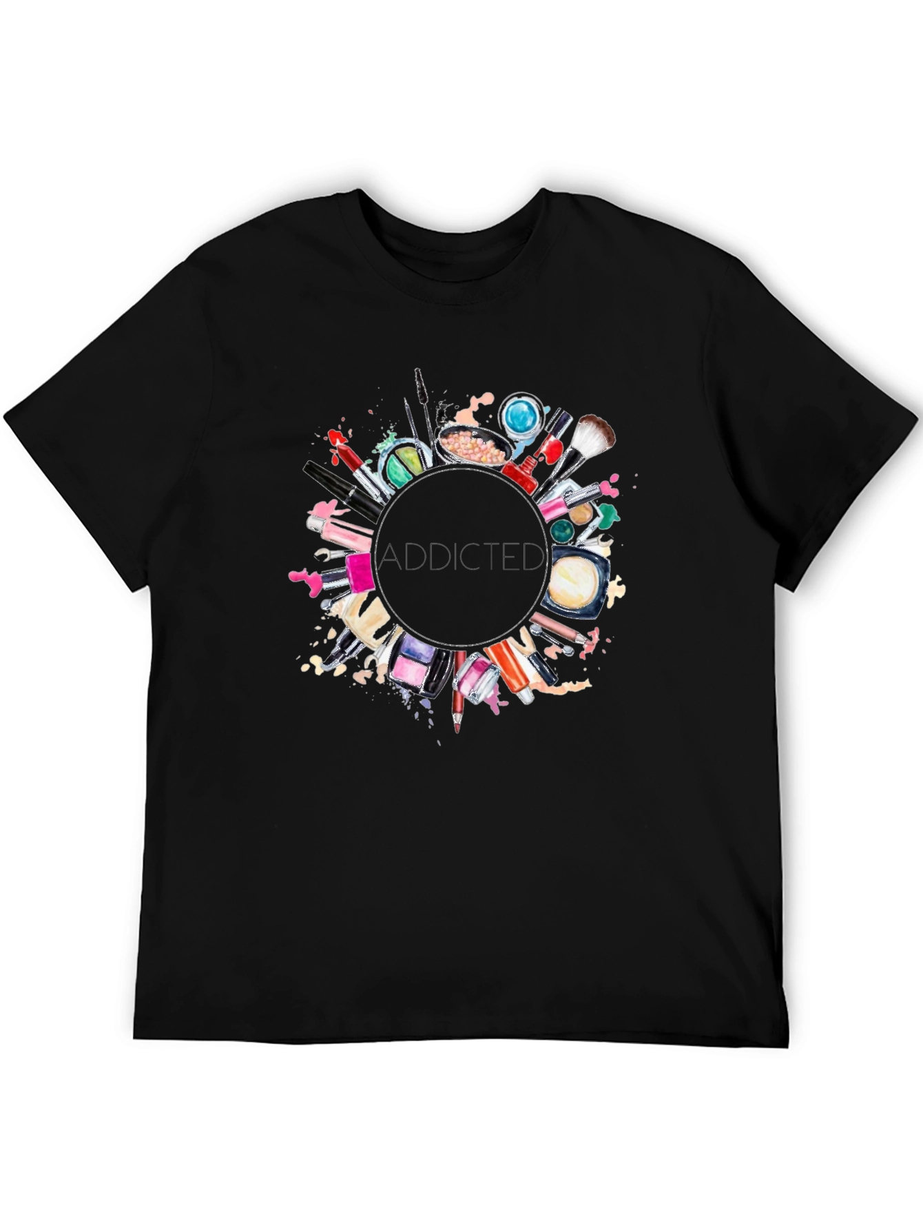 Black Makeup Circle Graphic Tee - Unisex view 5