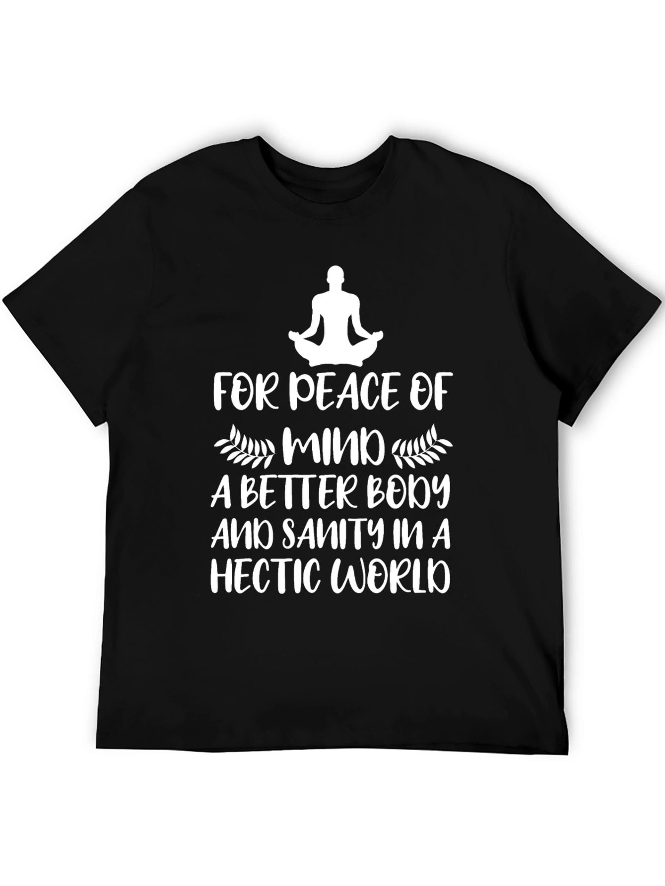 Black Peace of Mind T-Shirt - Yoga & Meditation Tee view 5