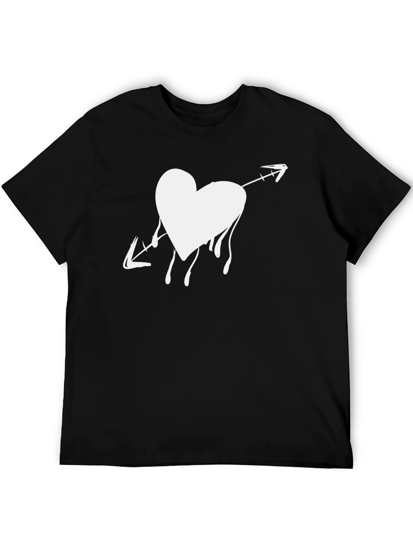 Black Heart Arrow Graphic Tee - Stylish Black T-Shirt view 5