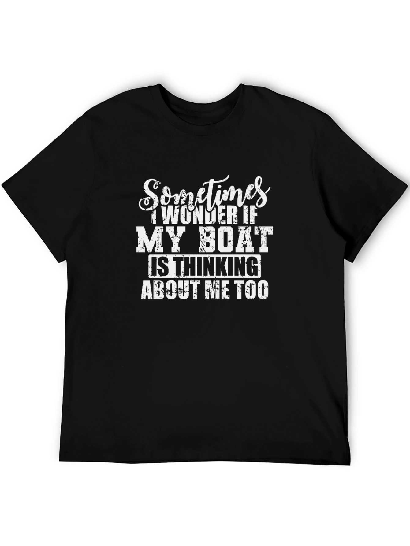 Black Funny Boating T-Shirt - Do Boats Think? view 5