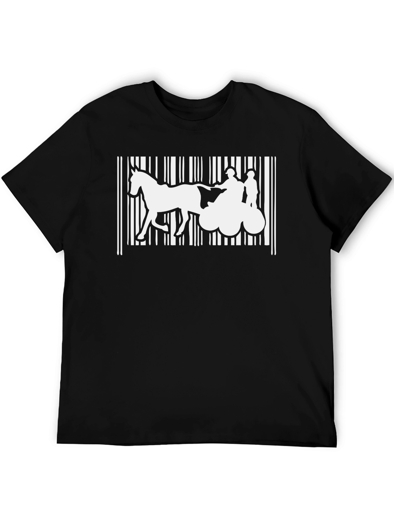 Horse Drawn Chariot Barcode T-Shirt - 5