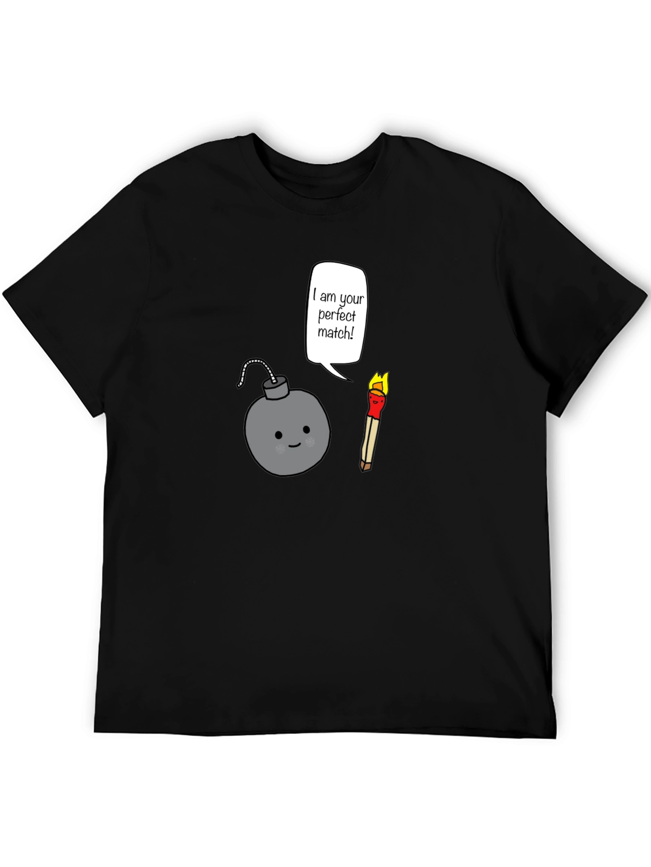 Black Perfect Match Funny Bomb T-Shirt view 5