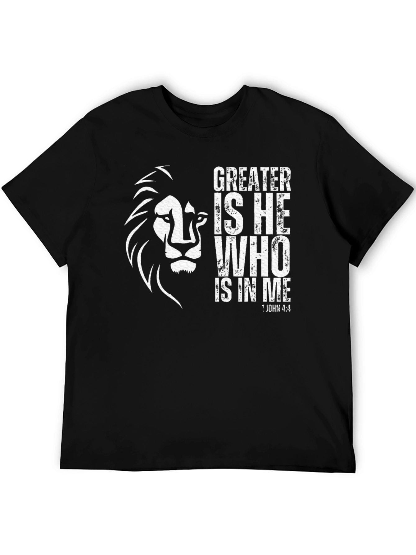 Black Greater Is He Lion Graphic T-Shirt view 5