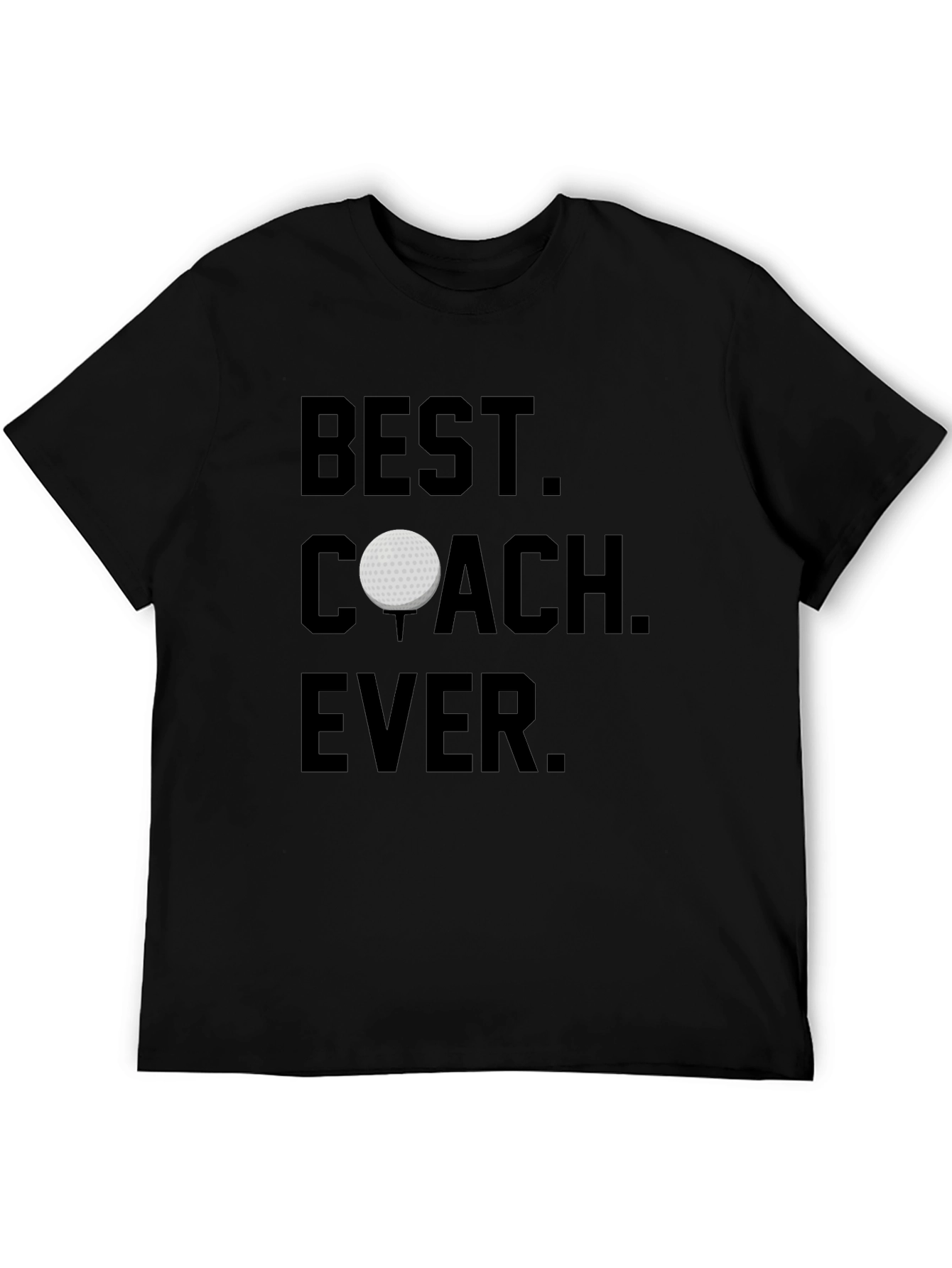 Black Best Coach Ever Golf Ball T-Shirt view 5