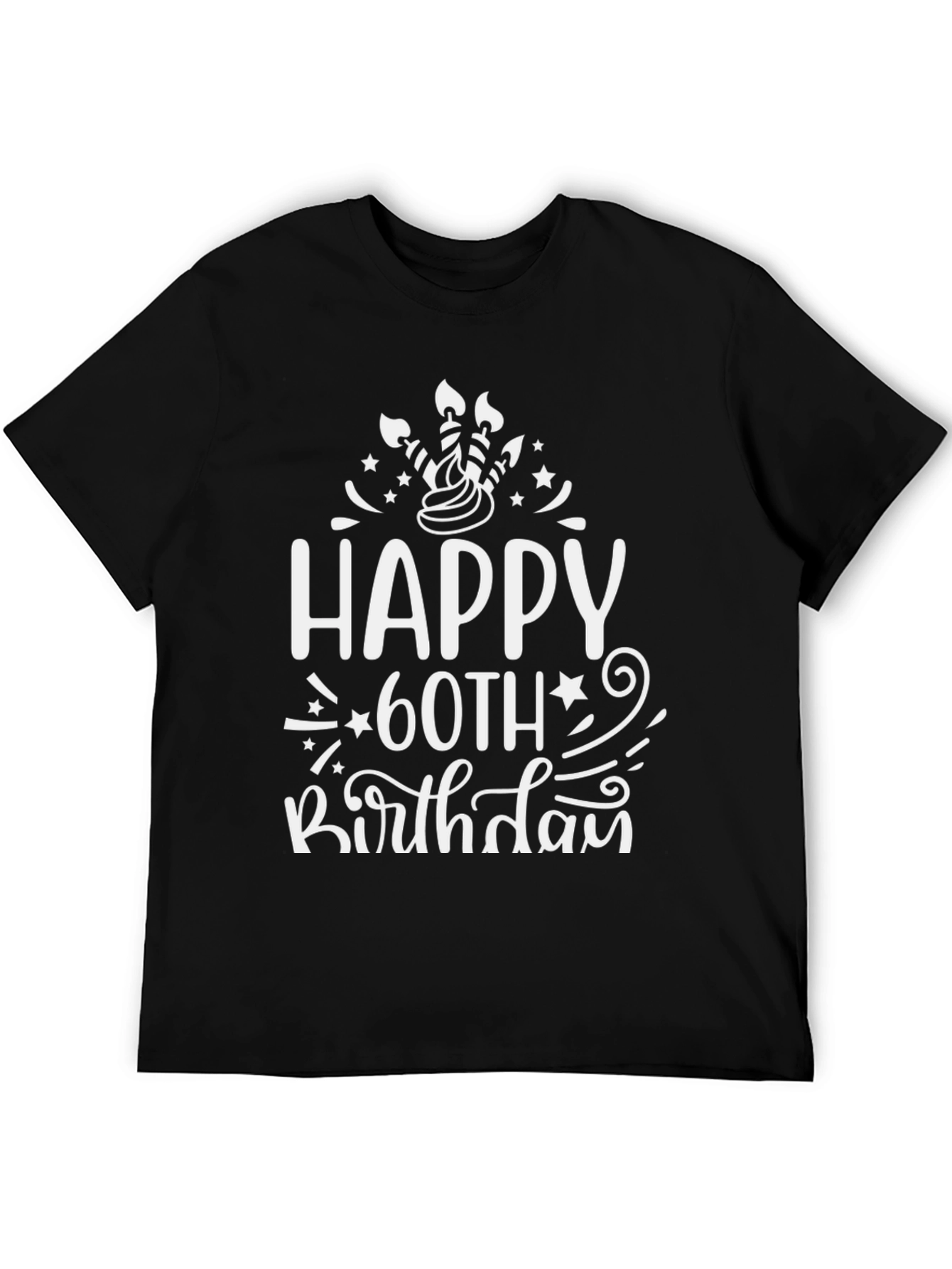 Black Happy 60th Birthday T-Shirt view 5