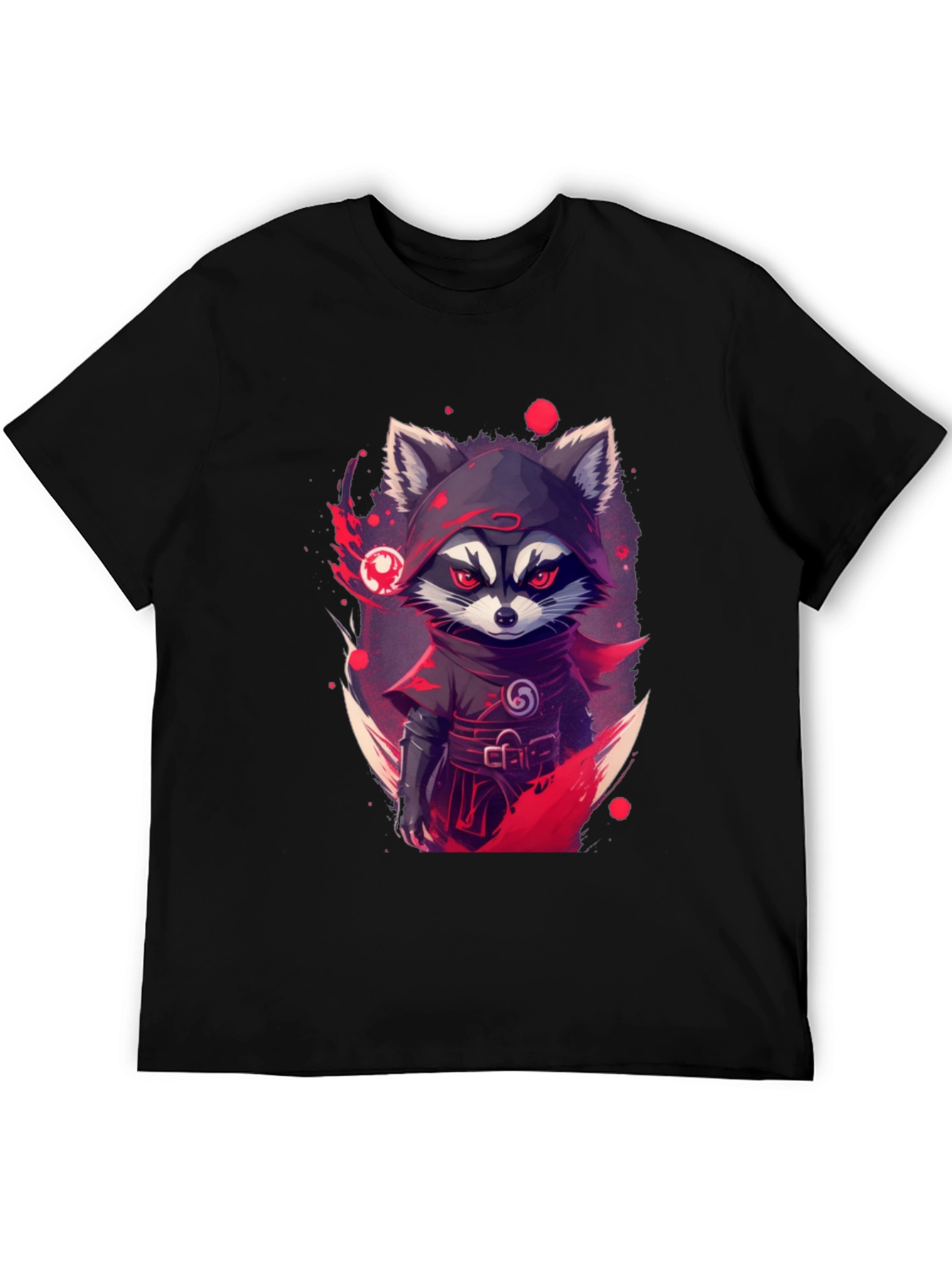 Black Ninja Raccoon Graphic Tee - Urban Style view 5
