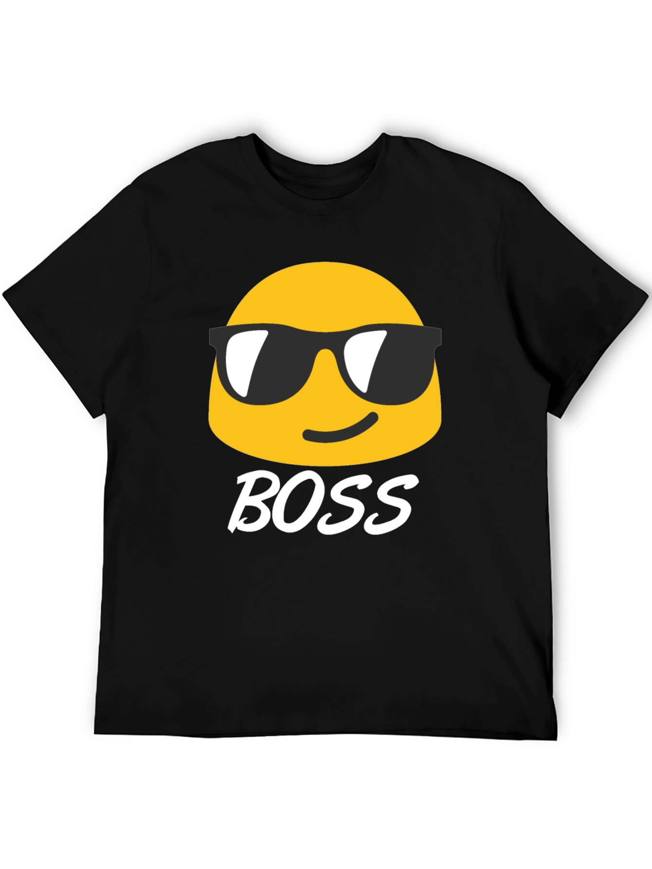 Black Cool Emoji Boss Black T-Shirt view 5