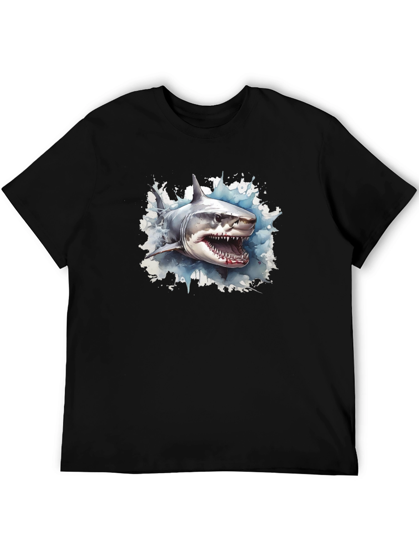 Black Shark Graphic Tee - Black Cotton view 5