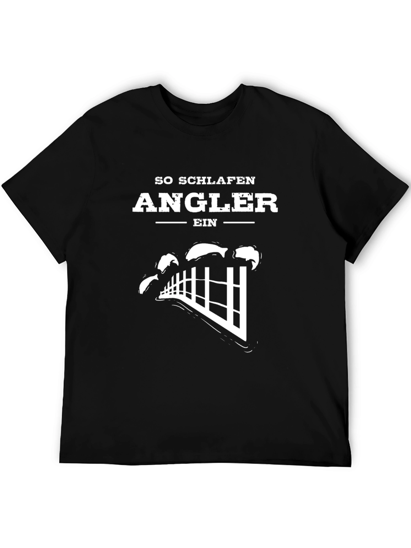 Black Angler Sleep T-Shirt - Funny Fisherman Tee view 5