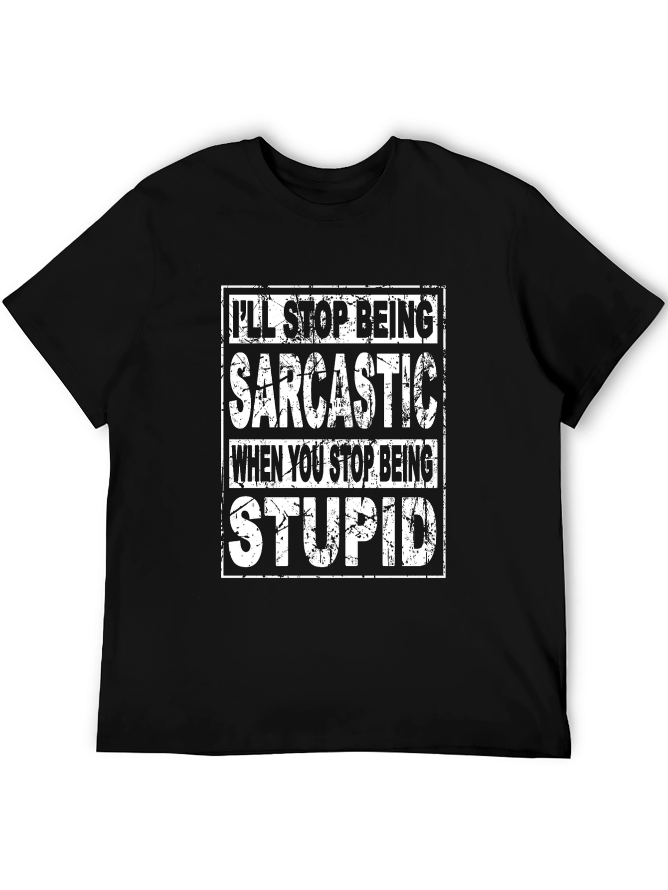 Black Sarcastic Graphic Tee - Funny Novelty T-Shirt view 5