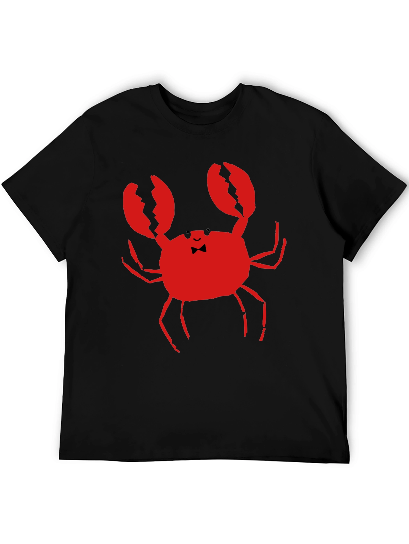 Black Crab Bowtie Graphic Tee - Black Cotton T-Shirt view 5