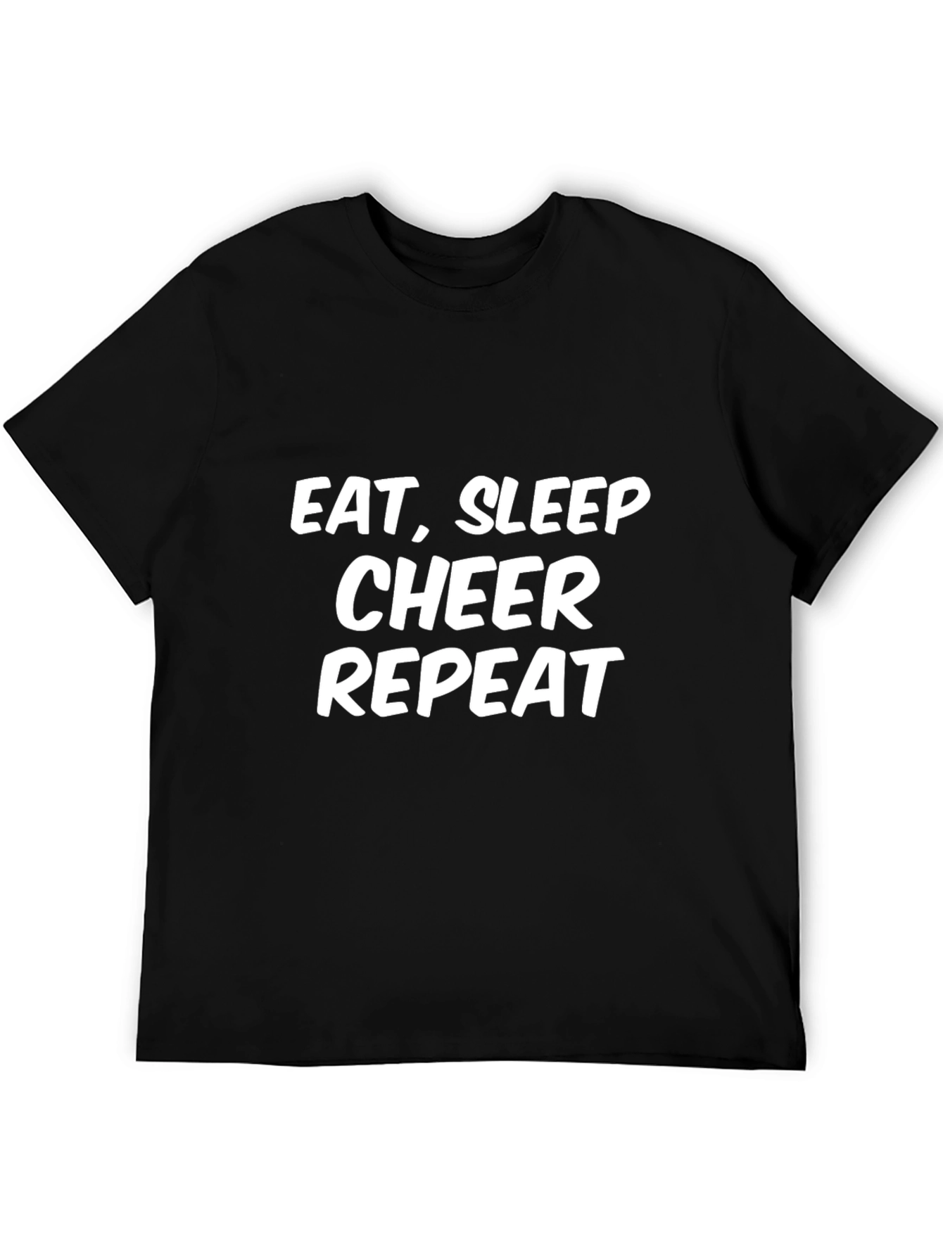 Black Eat, Sleep, Cheer, Repeat Black Graphic Tee view 5