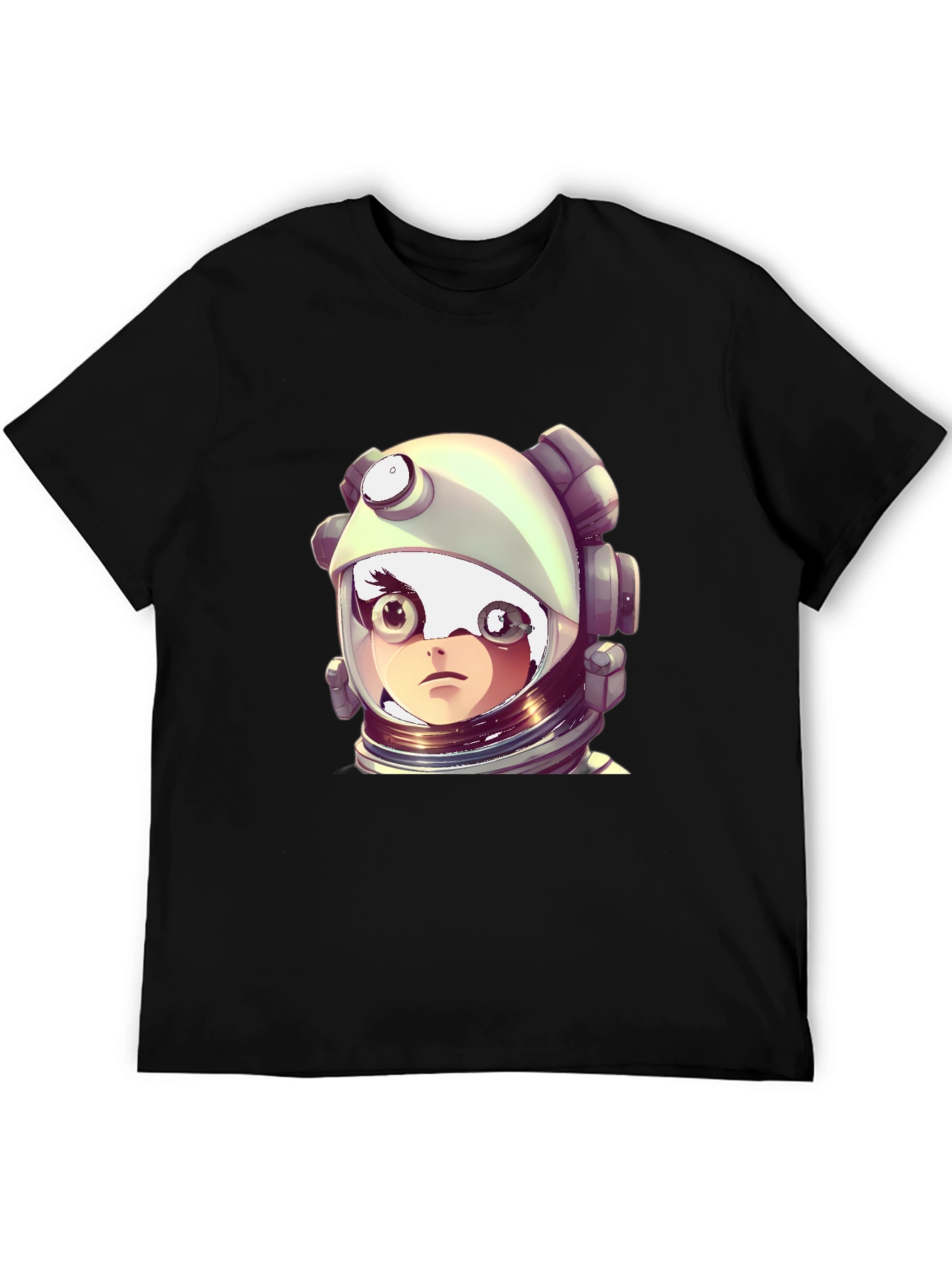 Black Astronaut Girl Graphic Black T-Shirt view 5