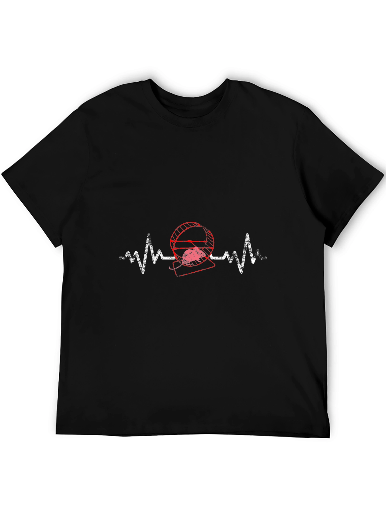 Black Hamster Heartbeat Graphic Tee - Black view 5