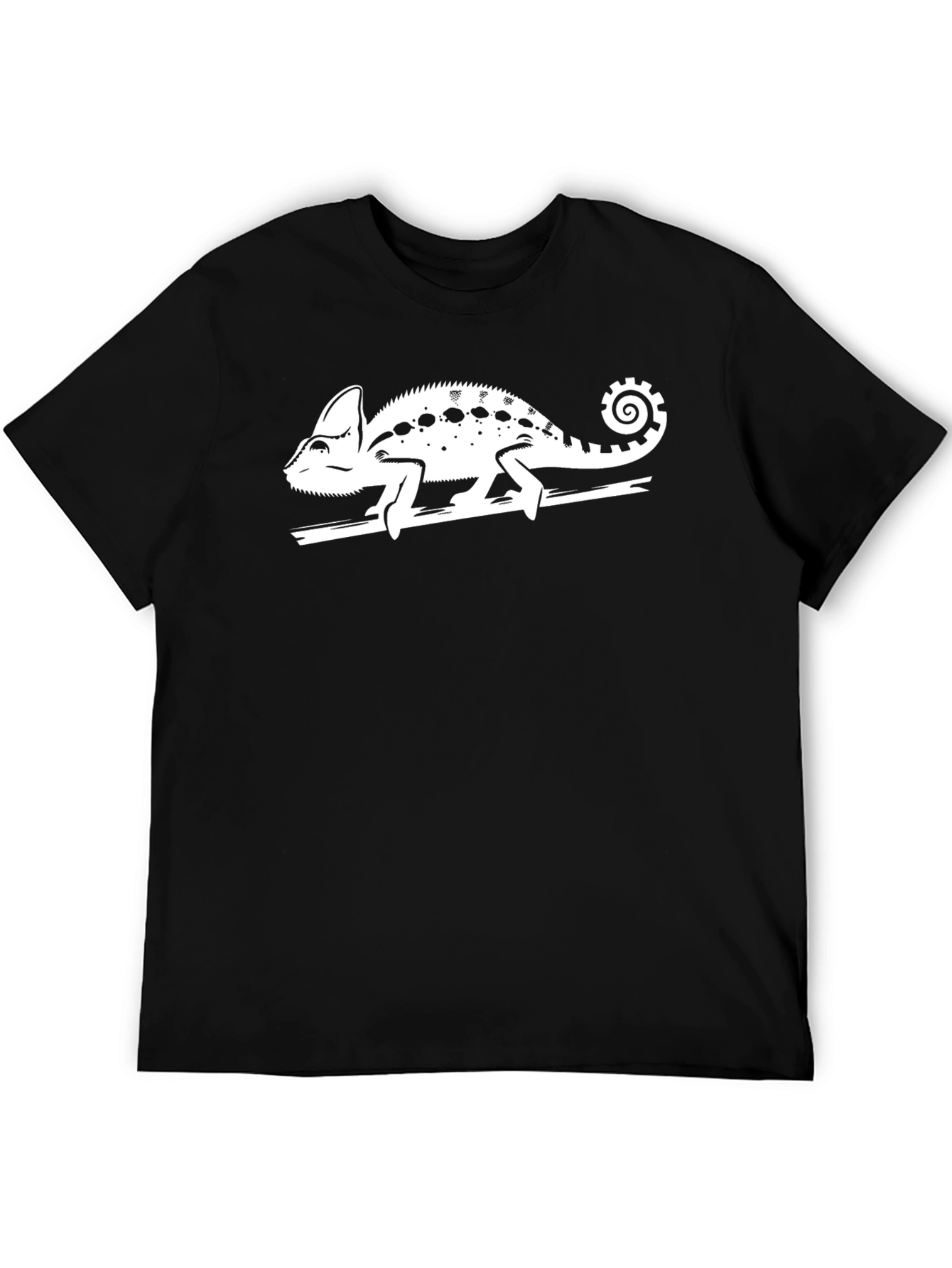 Black Chameleon Graphic Print Black T-Shirt view 5