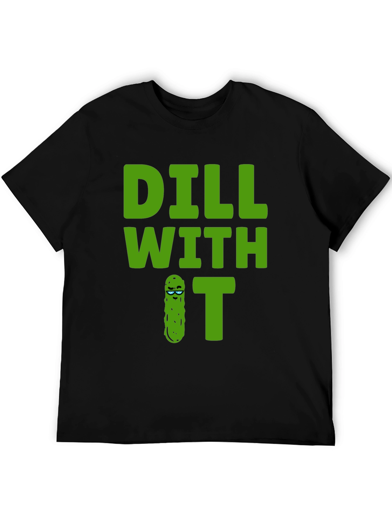 Black Dill With It Graphic Tee - Funny Pickle T-Shirt view 5
