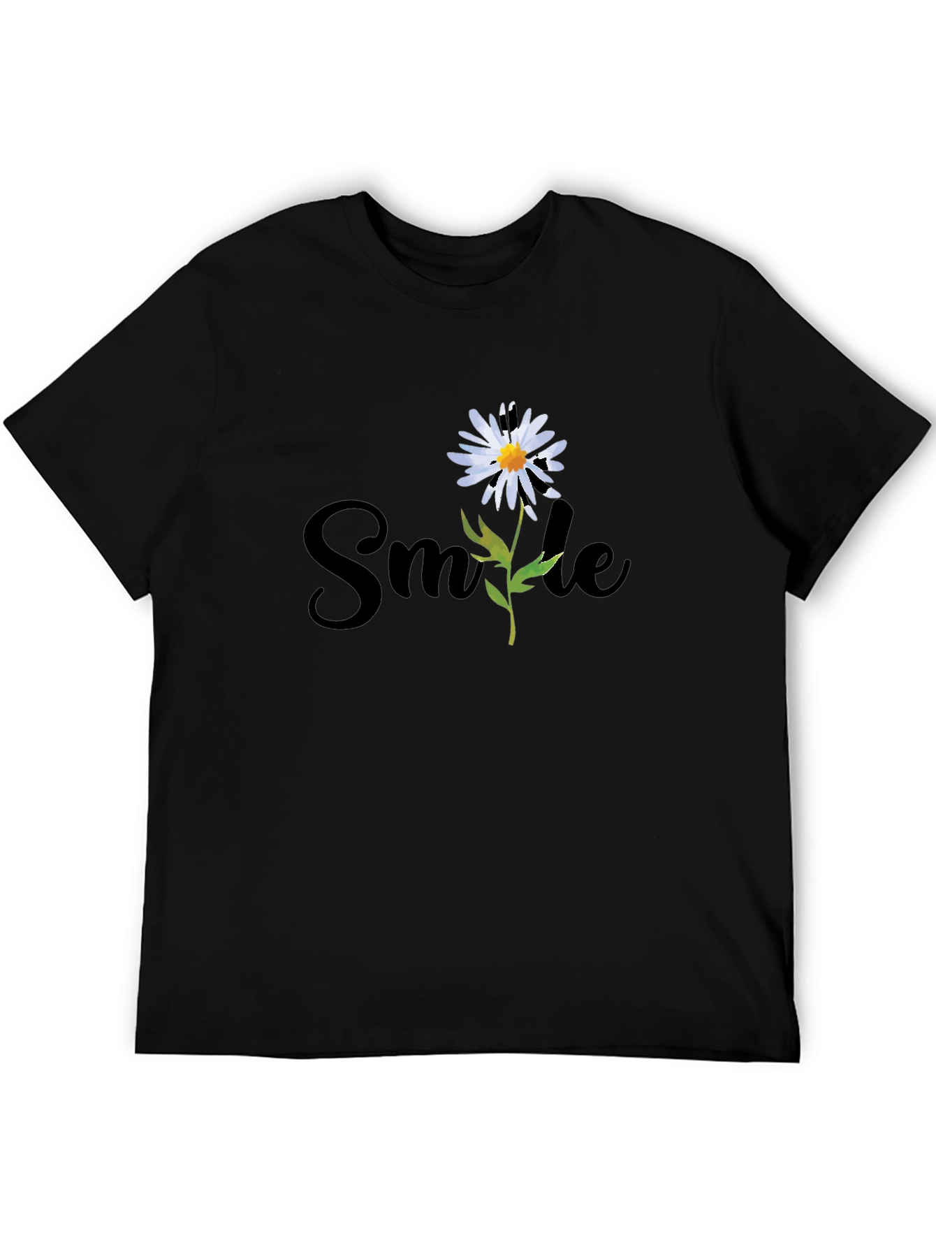 Black Smile Daisy Graphic Tee - Black view 5