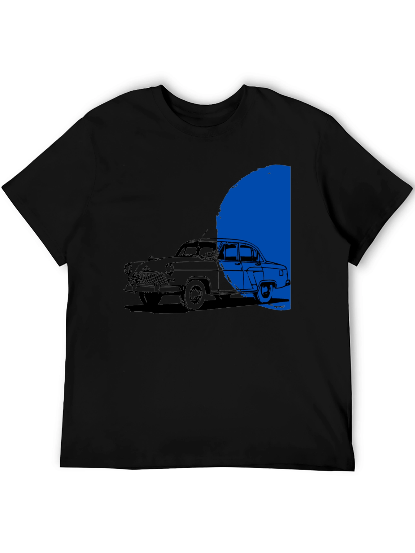 Black Classic Car T-Shirt - Retro Auto Design view 5