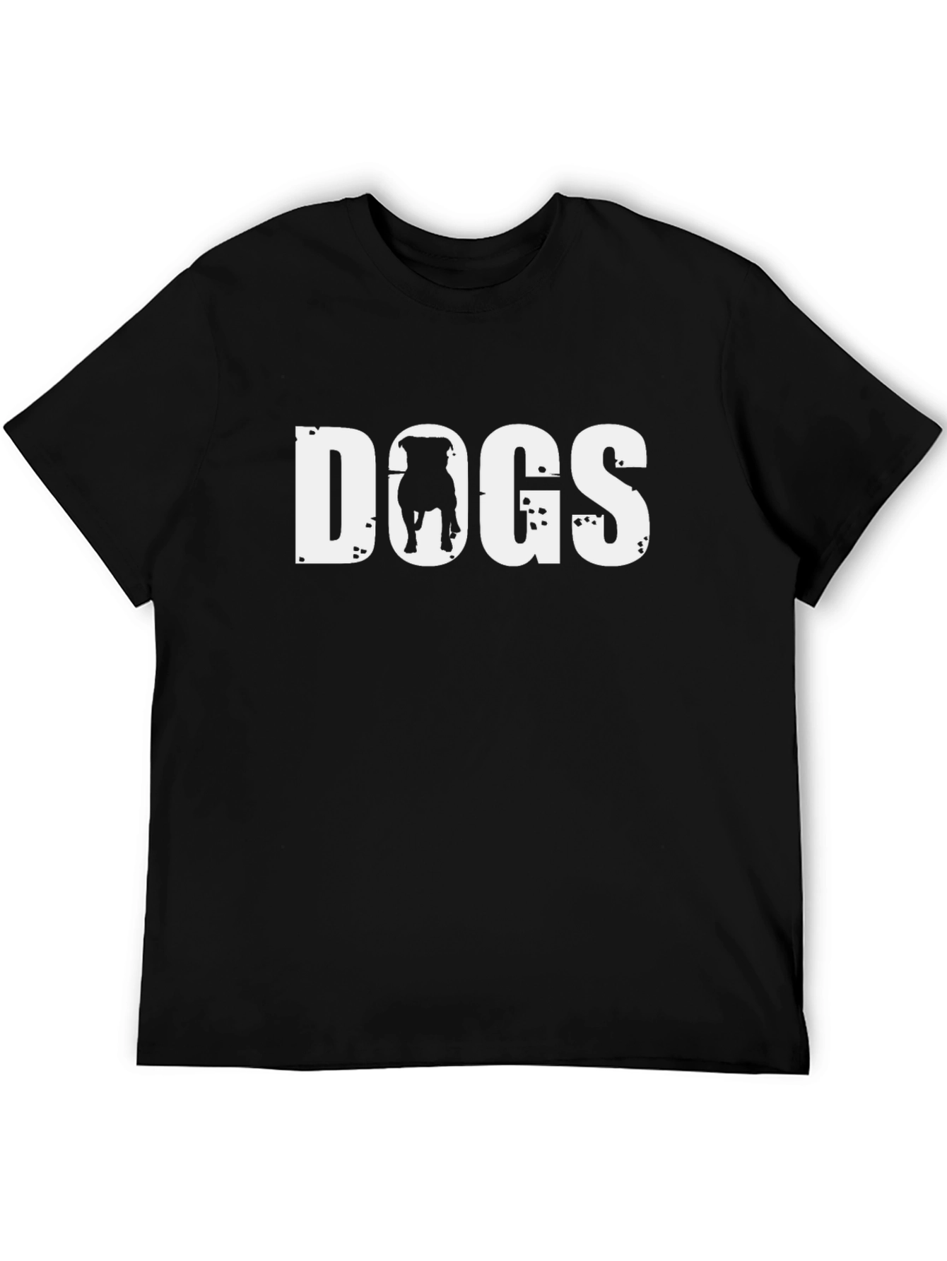 Black DOGS Graphic Tee - Black Crew Neck T-Shirt view 5