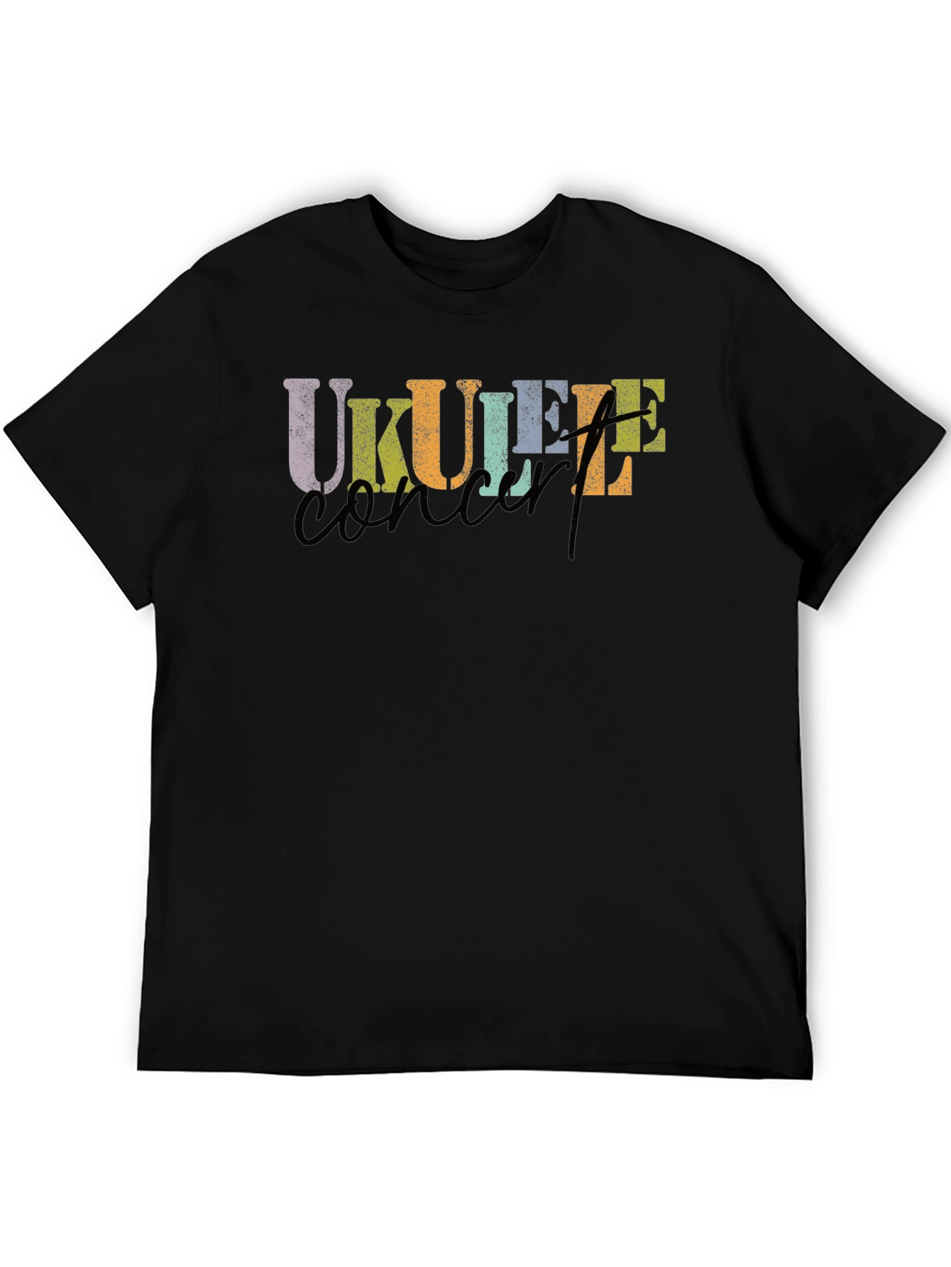 Black Ukulele Concert Black T-Shirt view 5